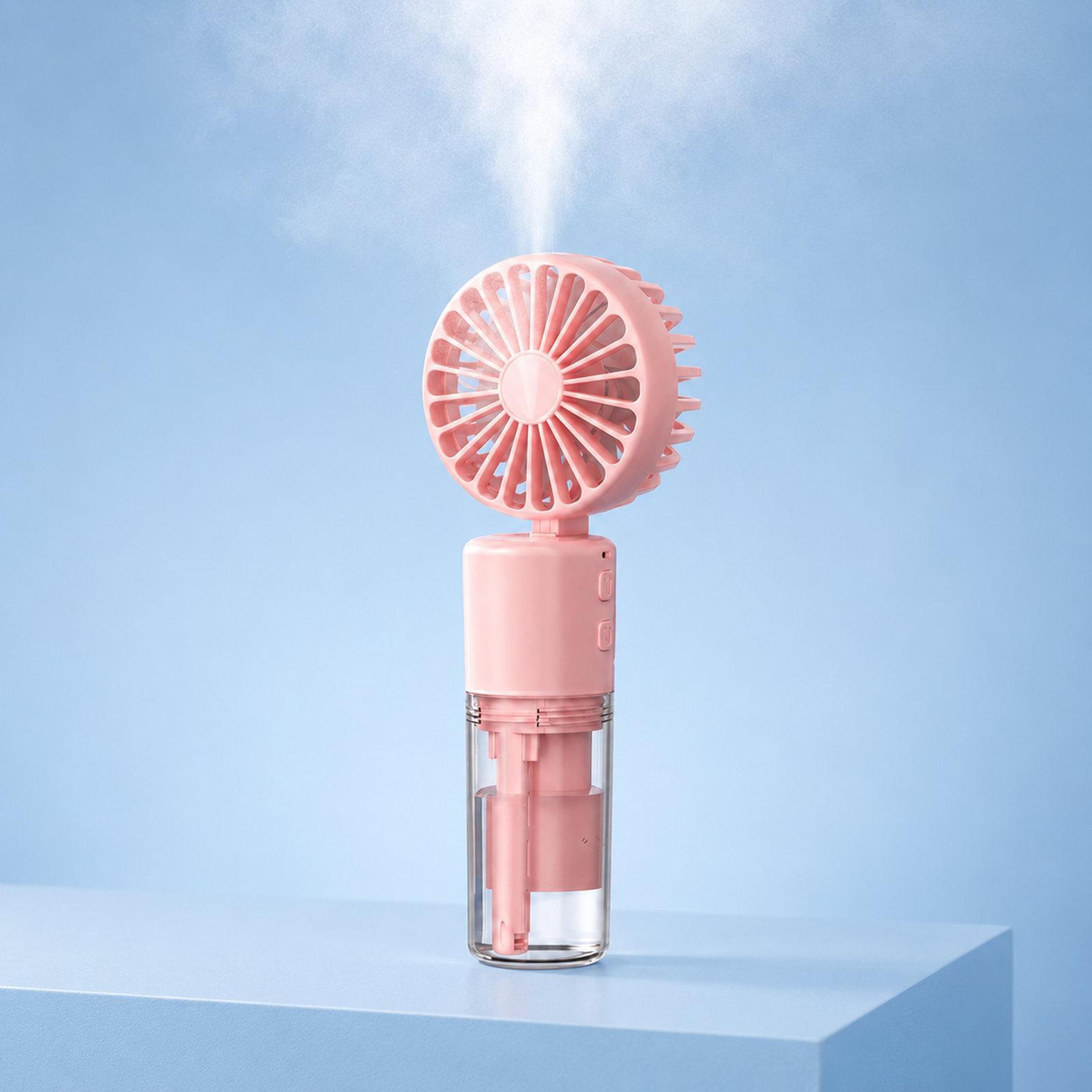 Portable Misting Fan With 4 Speeds Foldable Handheld Fan And TypeC Rechargeable Cooling 13