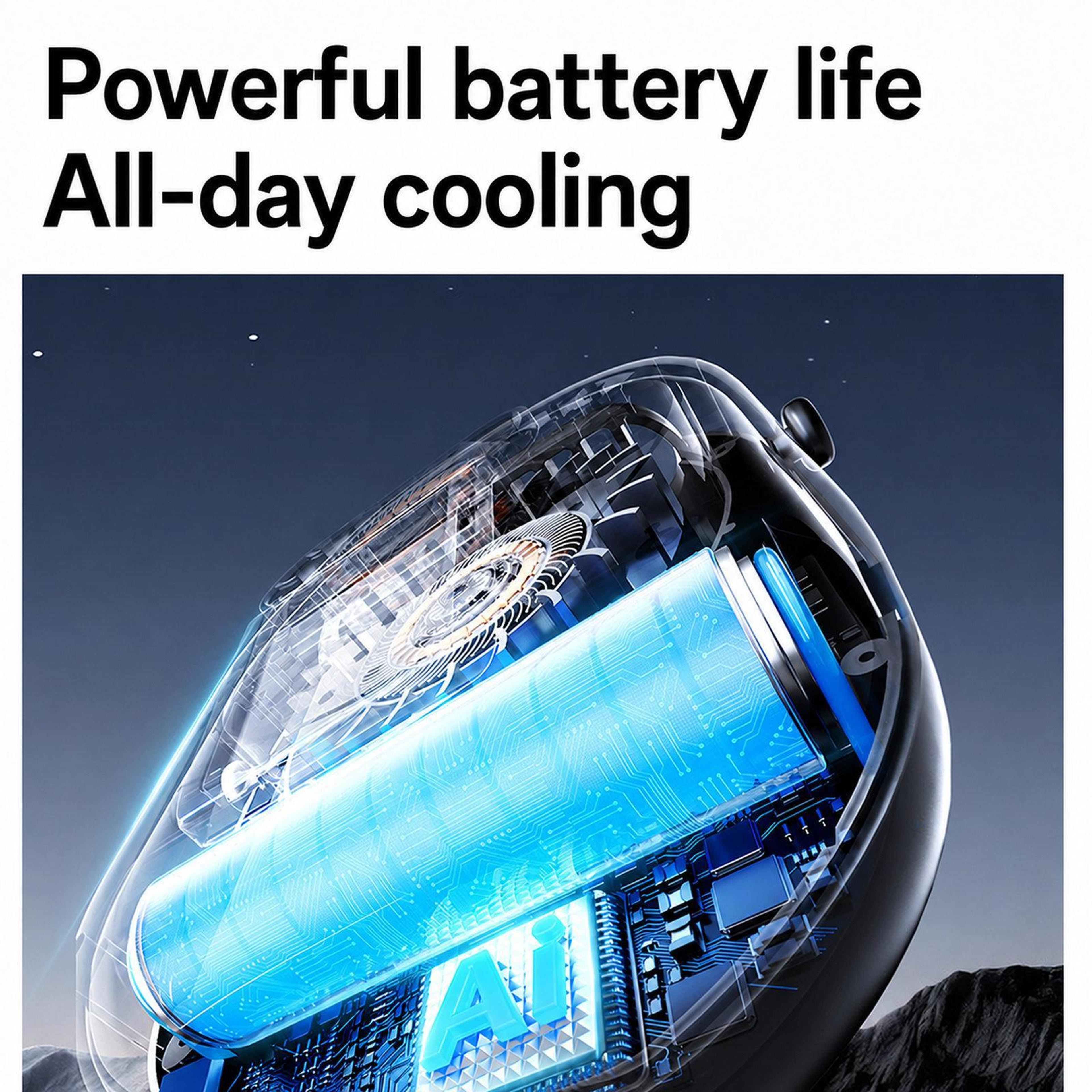 Y10 Portable Waist Fan With Power Display 5Speed Rechargeable ClipOn Fan 5