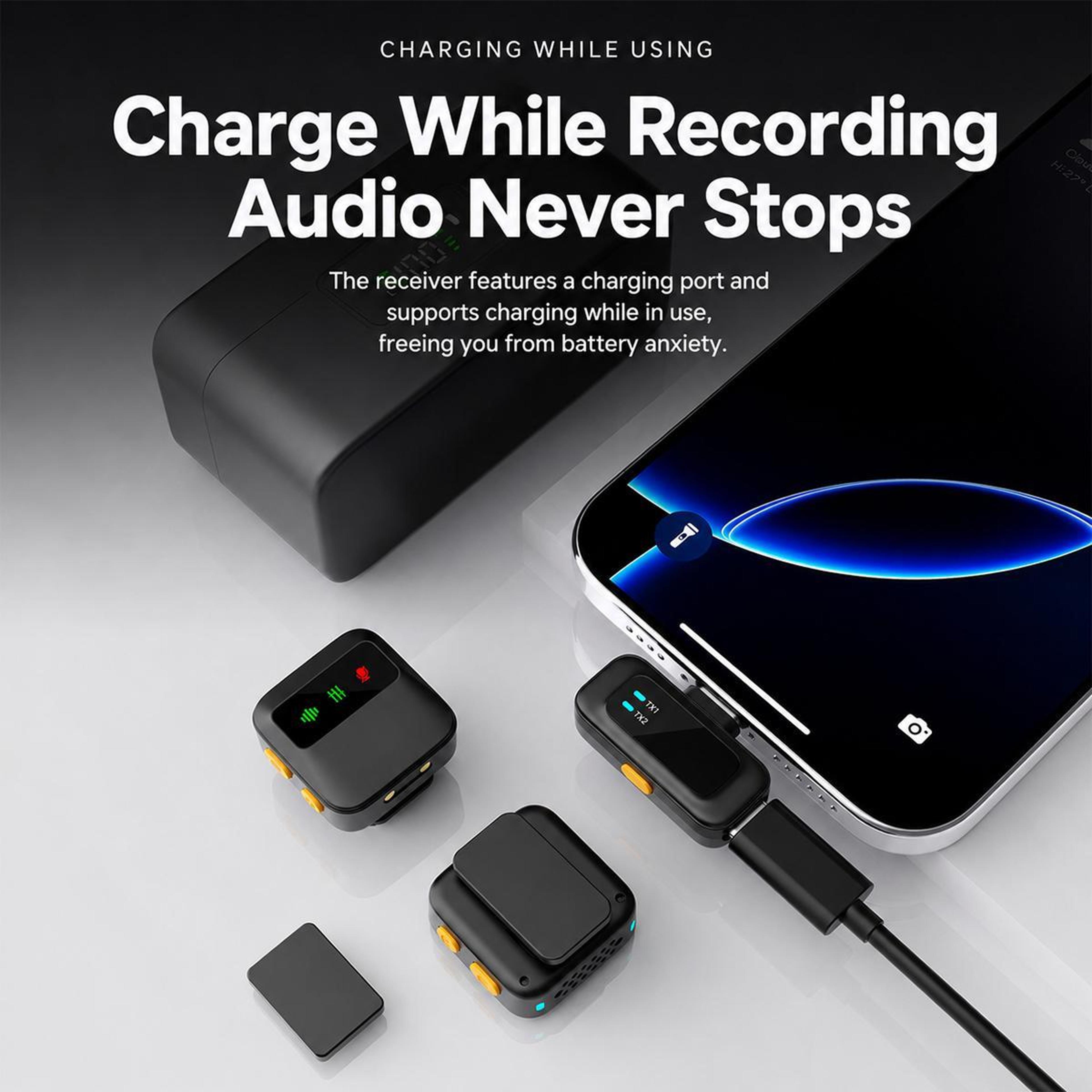 Q19 Wireless Lavalier Microphone With Noise Reduction 24GHz Audio And 36Hour Charging Case 10