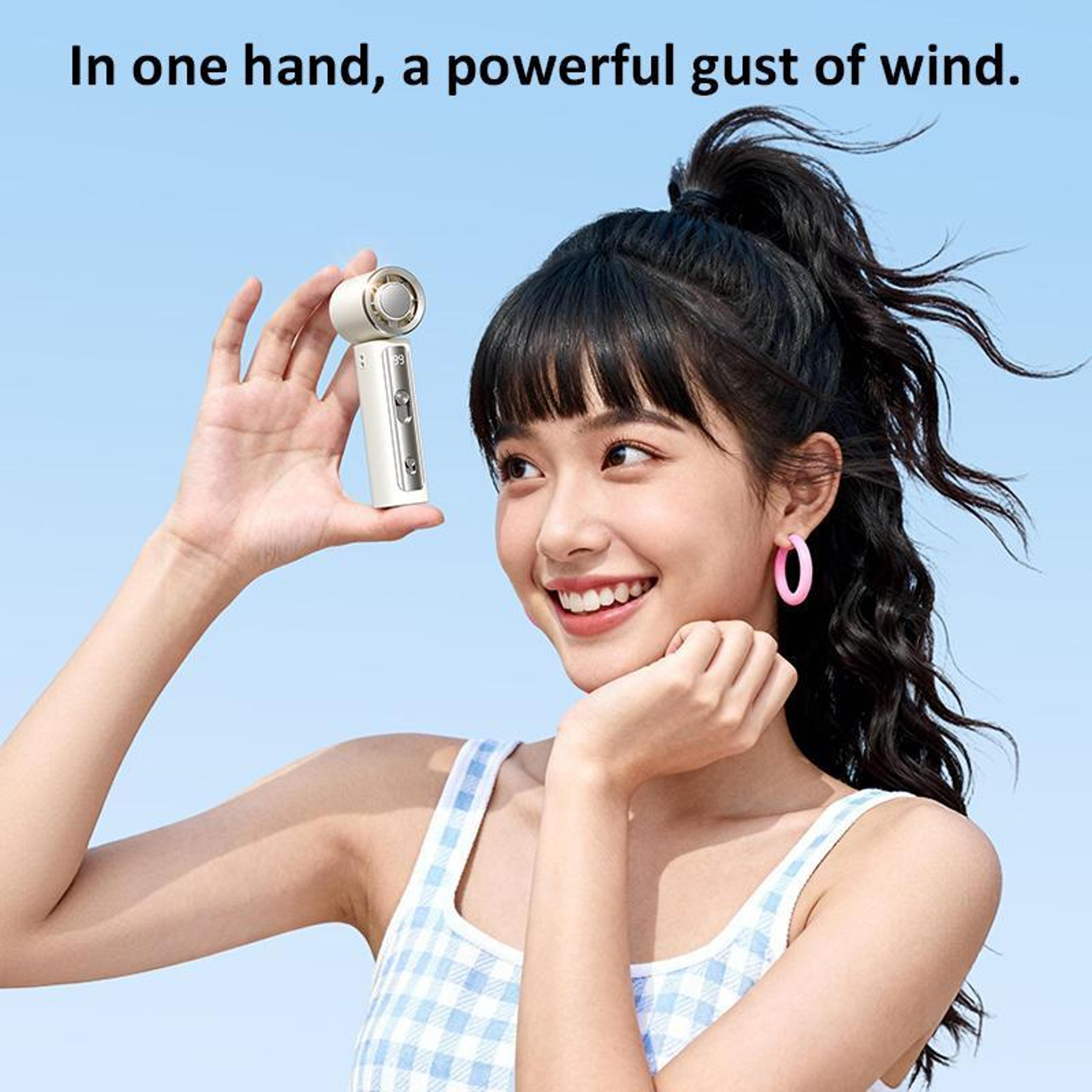 Y33 Mini Handheld Fan With TEC Cooling Fan Technology 199 Speeds And Digital Display 9