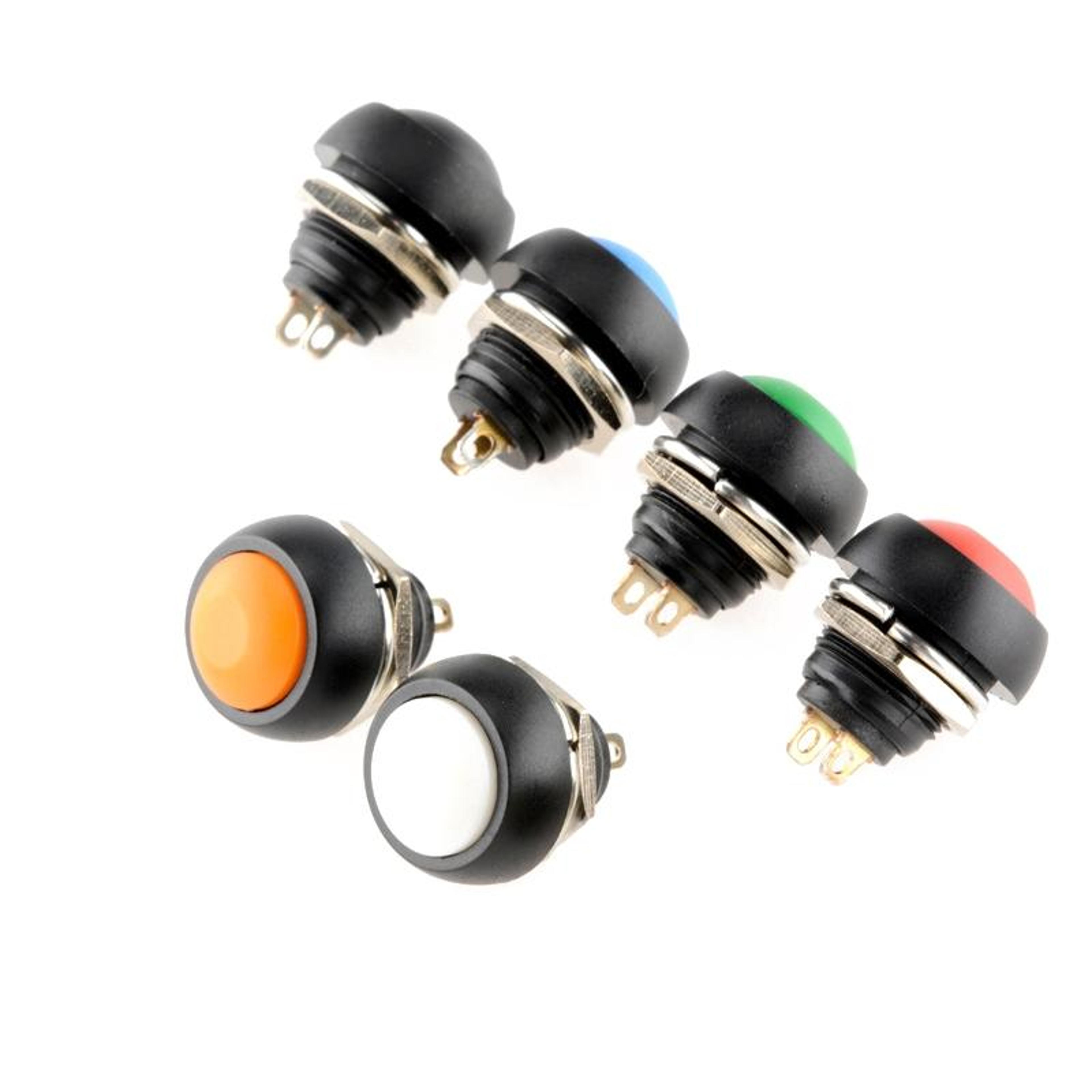 10PCS Waterproof Push Button Switch 12mm Momentary SelfReset Normally Open 1