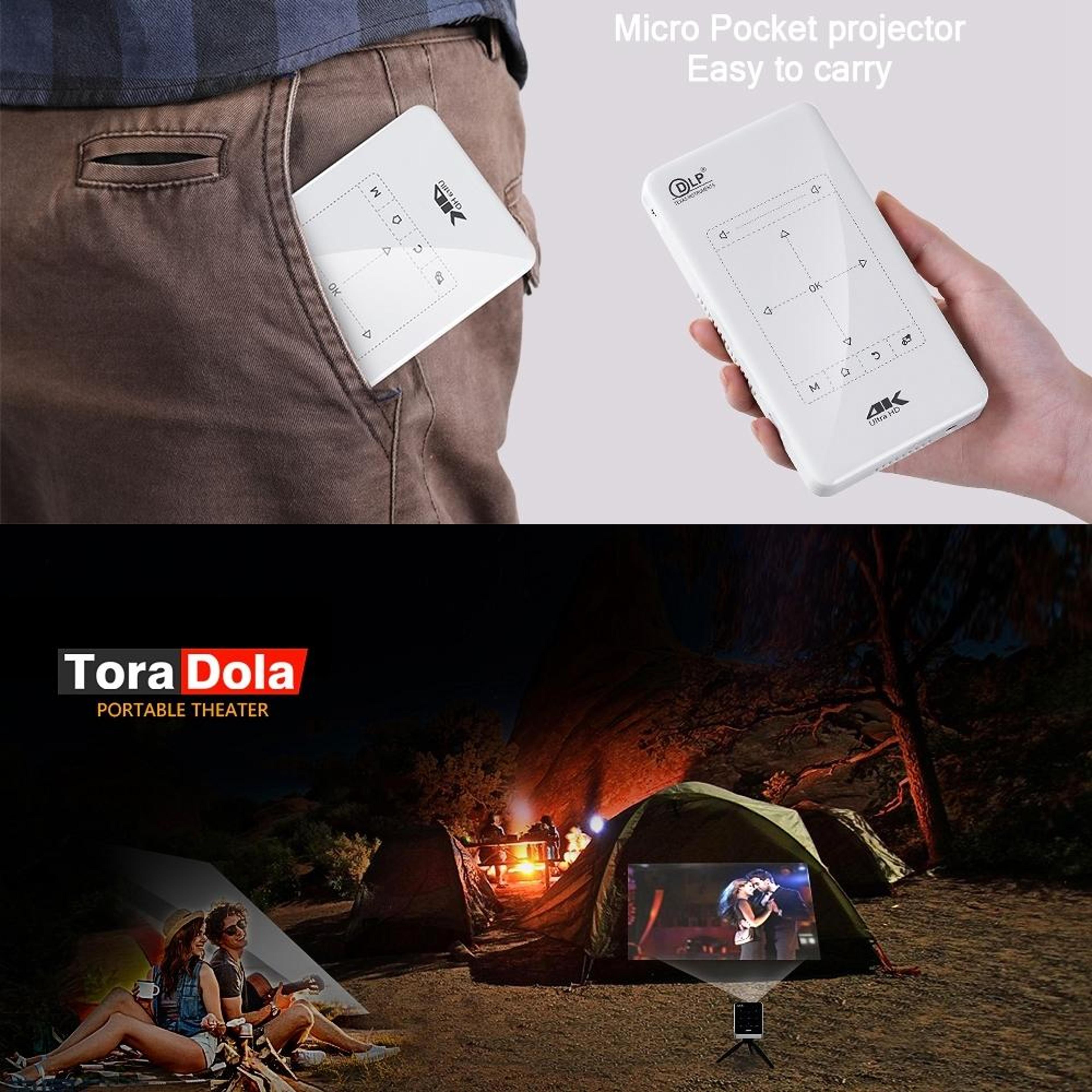 P09 Portable Projector With 4K Decoding DLP Display DualBand WiFi And Bluetooth 12