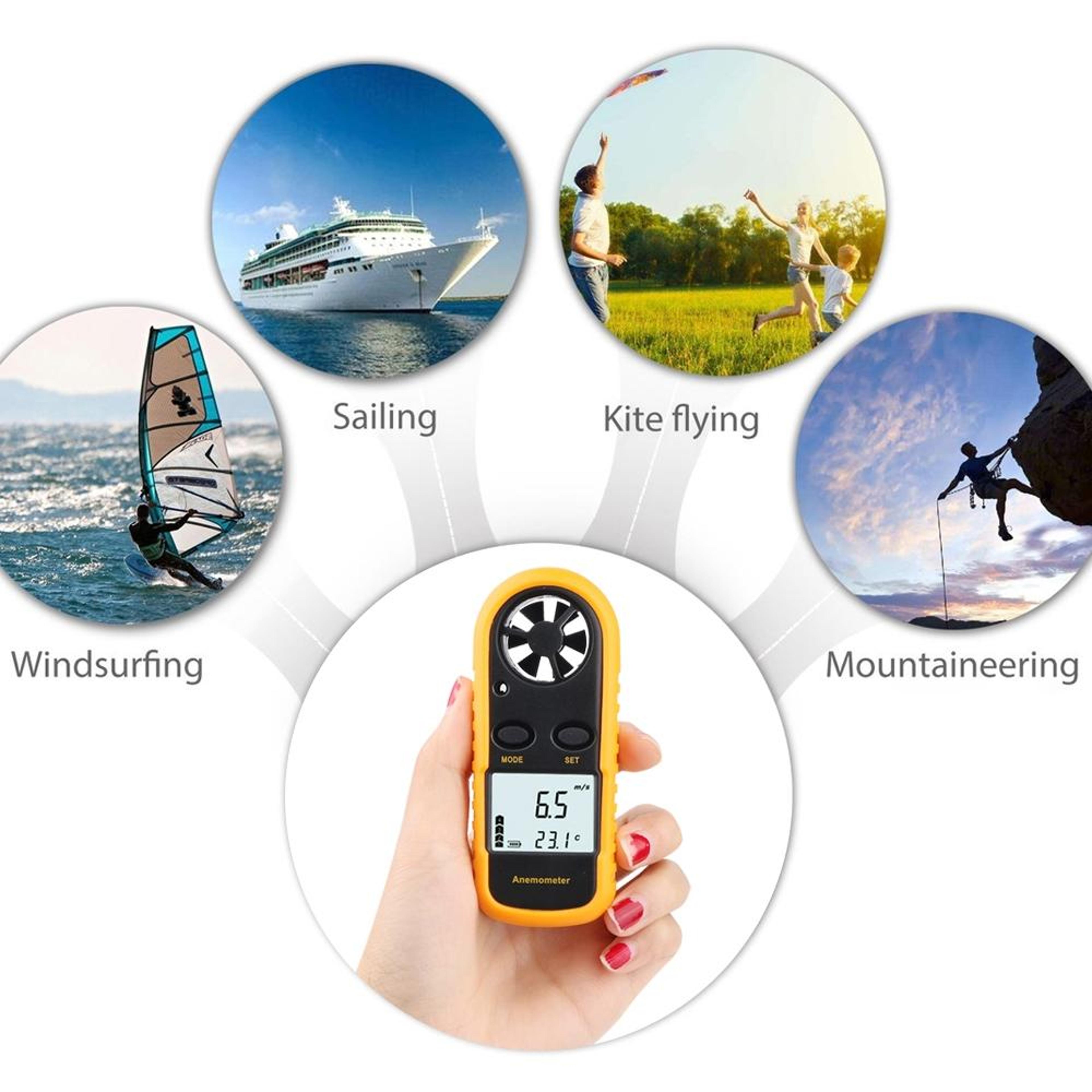 Digital Anemometer Wind Speed Meter With Temperature And Beaufort Scale 1