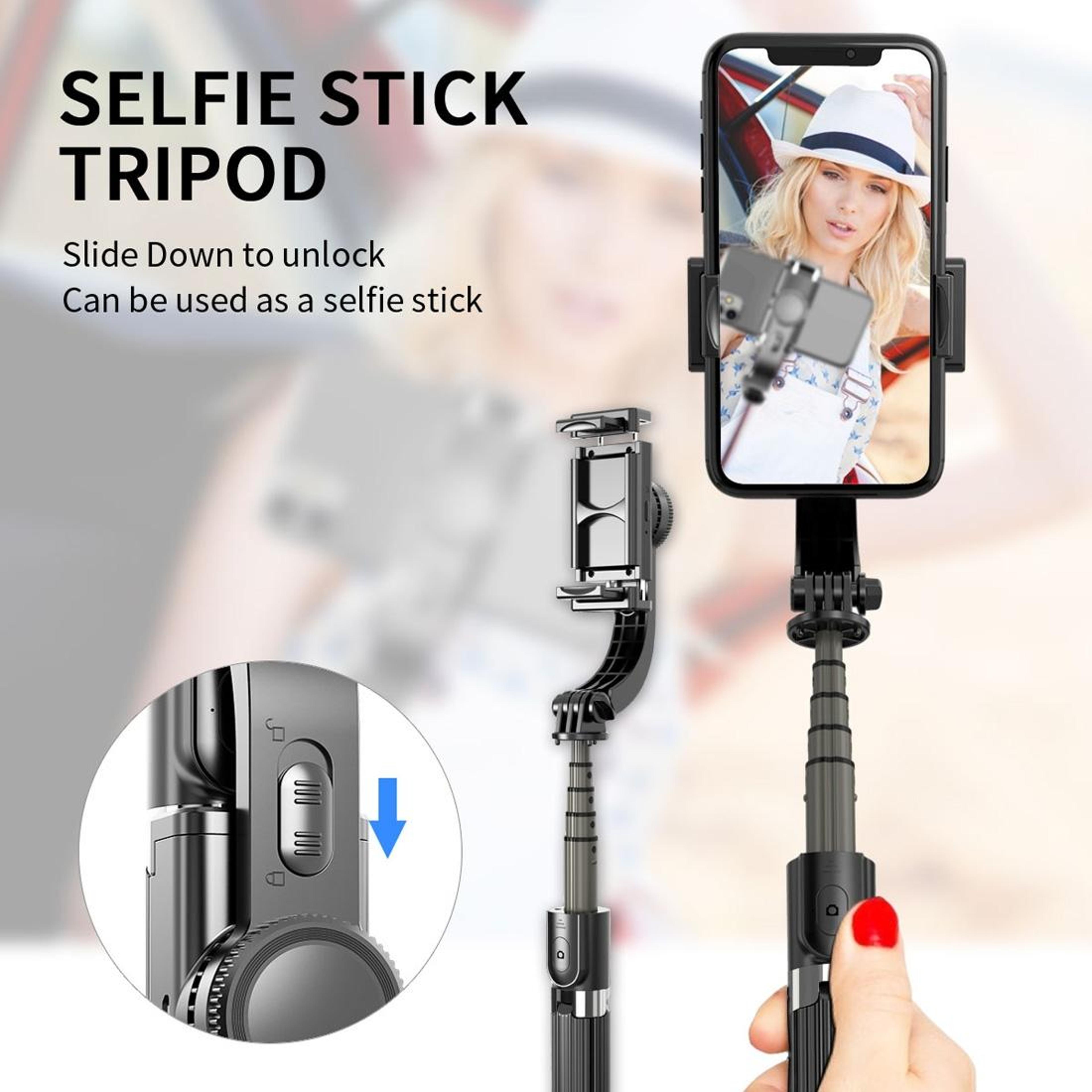 Gimbal Stabilizer Selfie Stick With Bluetooth Remote And Tripod 8
