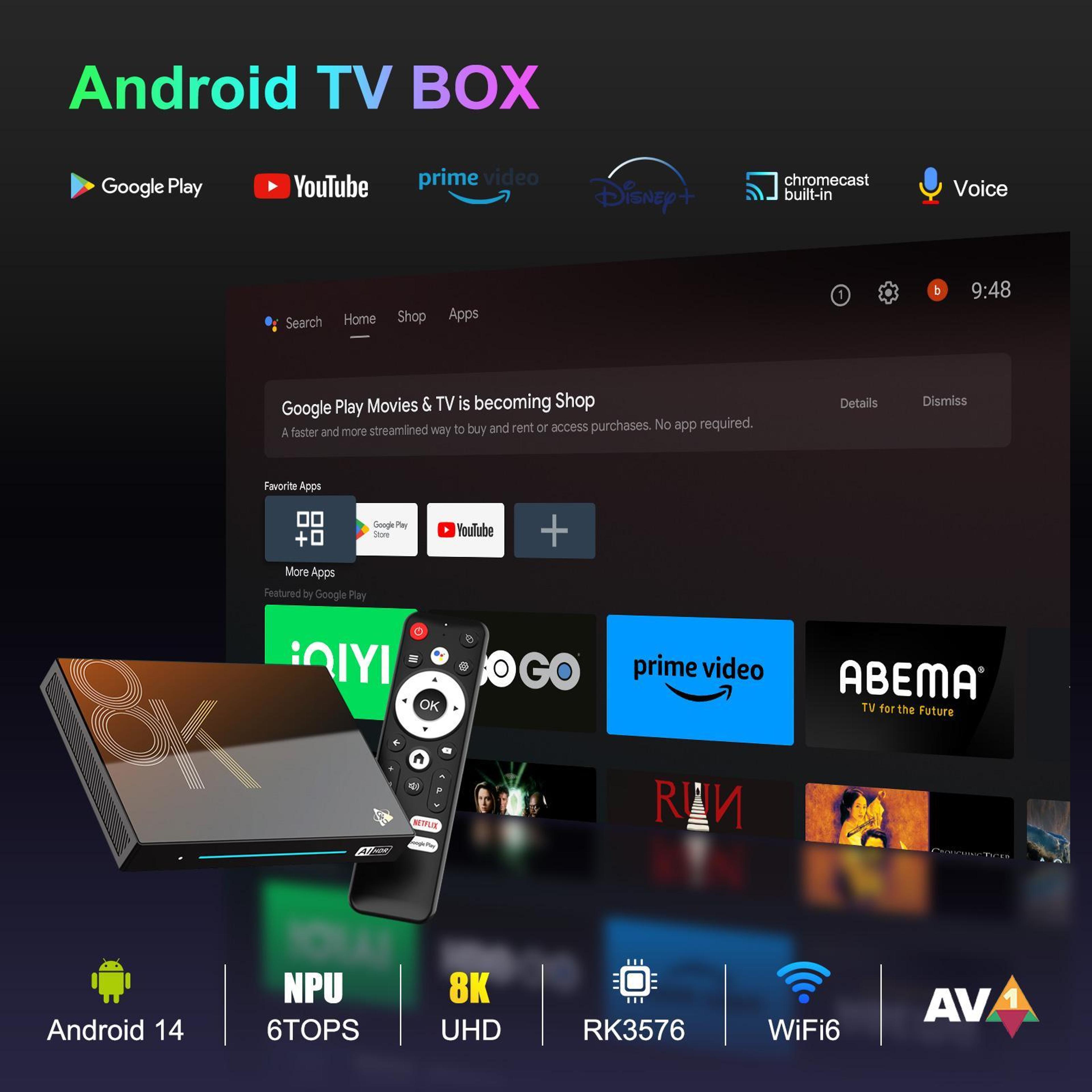 H96 Max M9S Android 14 TV Box With RK3576 OctaCore 12