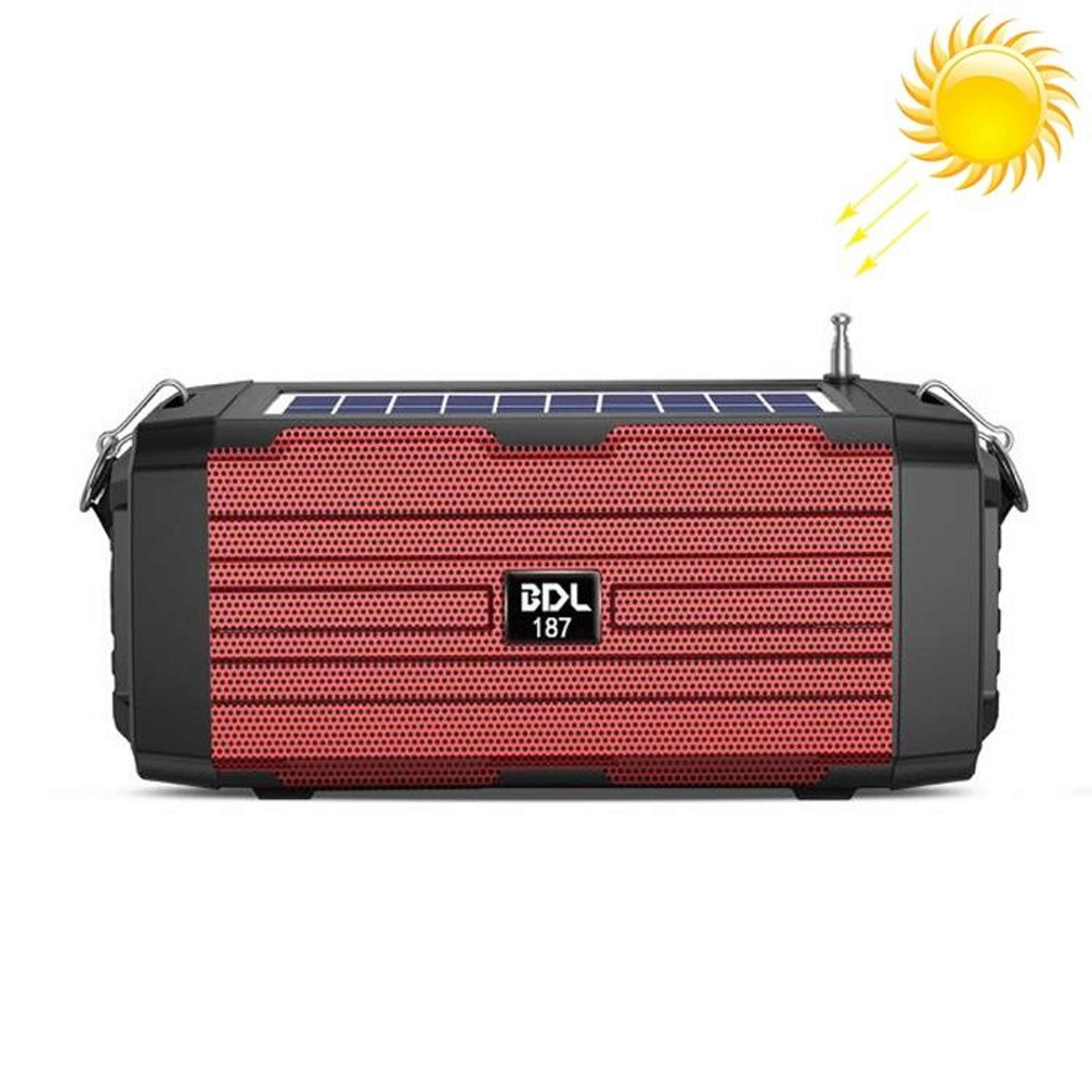 Solar Bluetooth Speaker With LED Flashlight FM Radio And Portable Outdoor Design 0