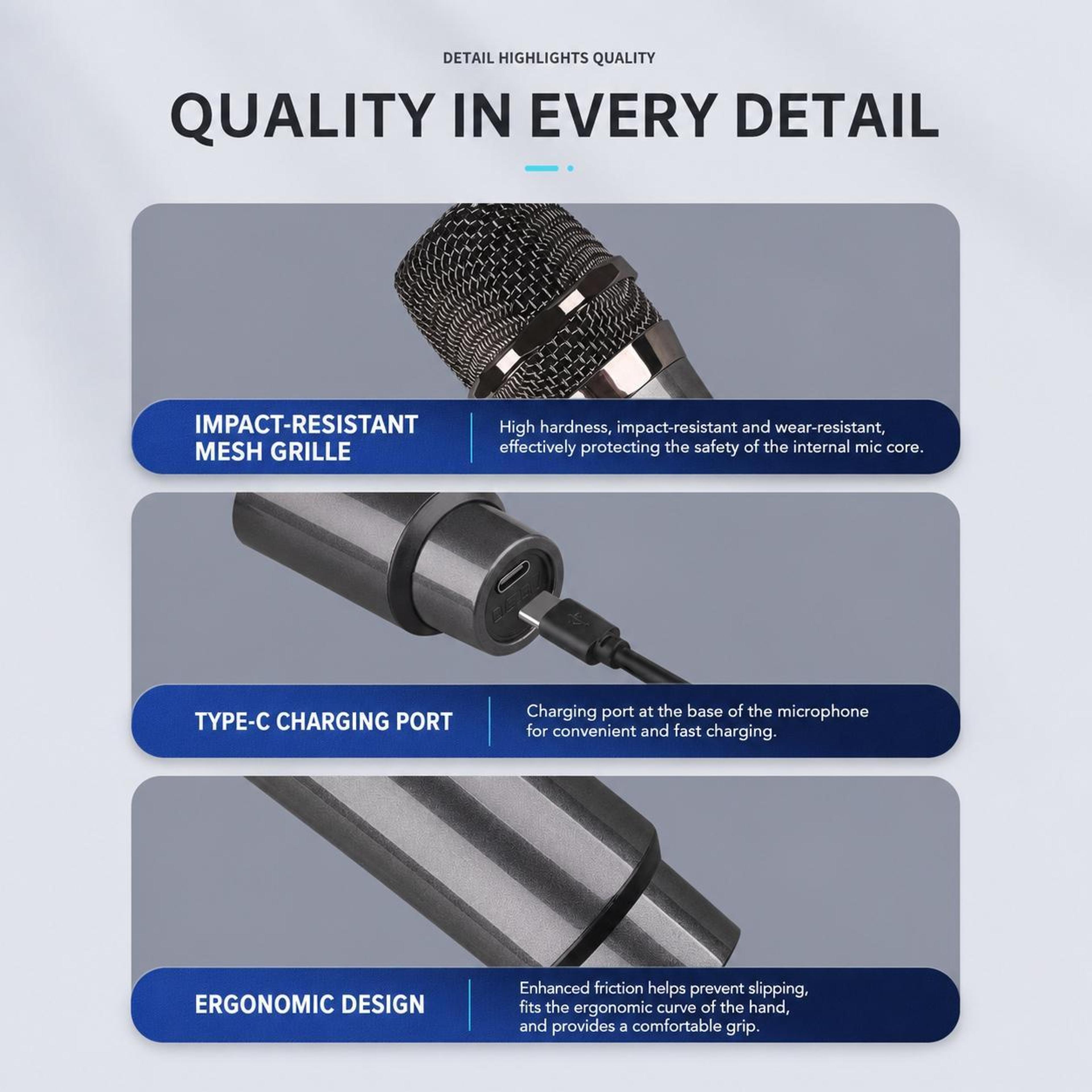 E1 UHF Wireless Microphone With Rechargeable Receiver And 50m Range 10
