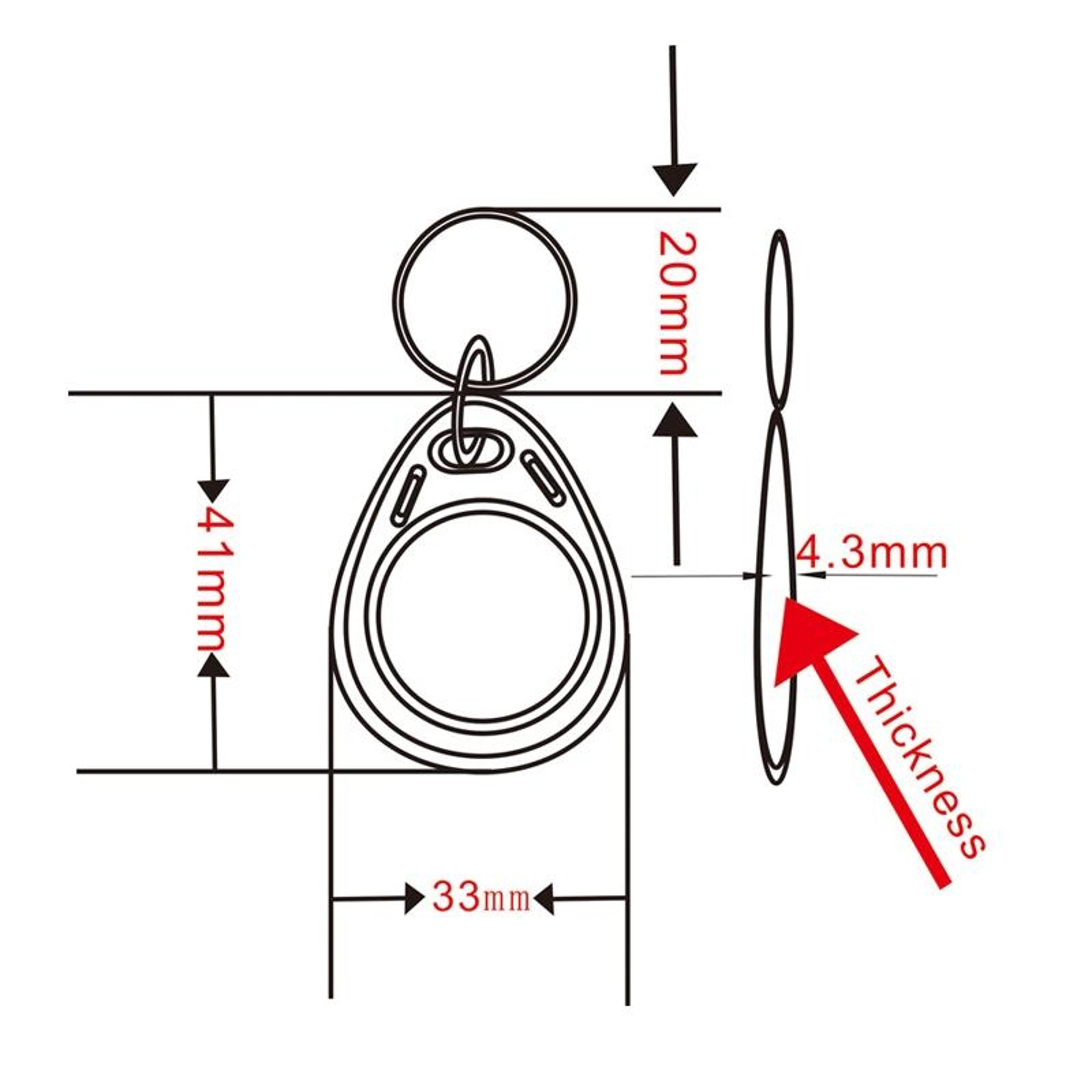 10PCS RFID Key Fobs M1 Compatible Access Control Tags 1