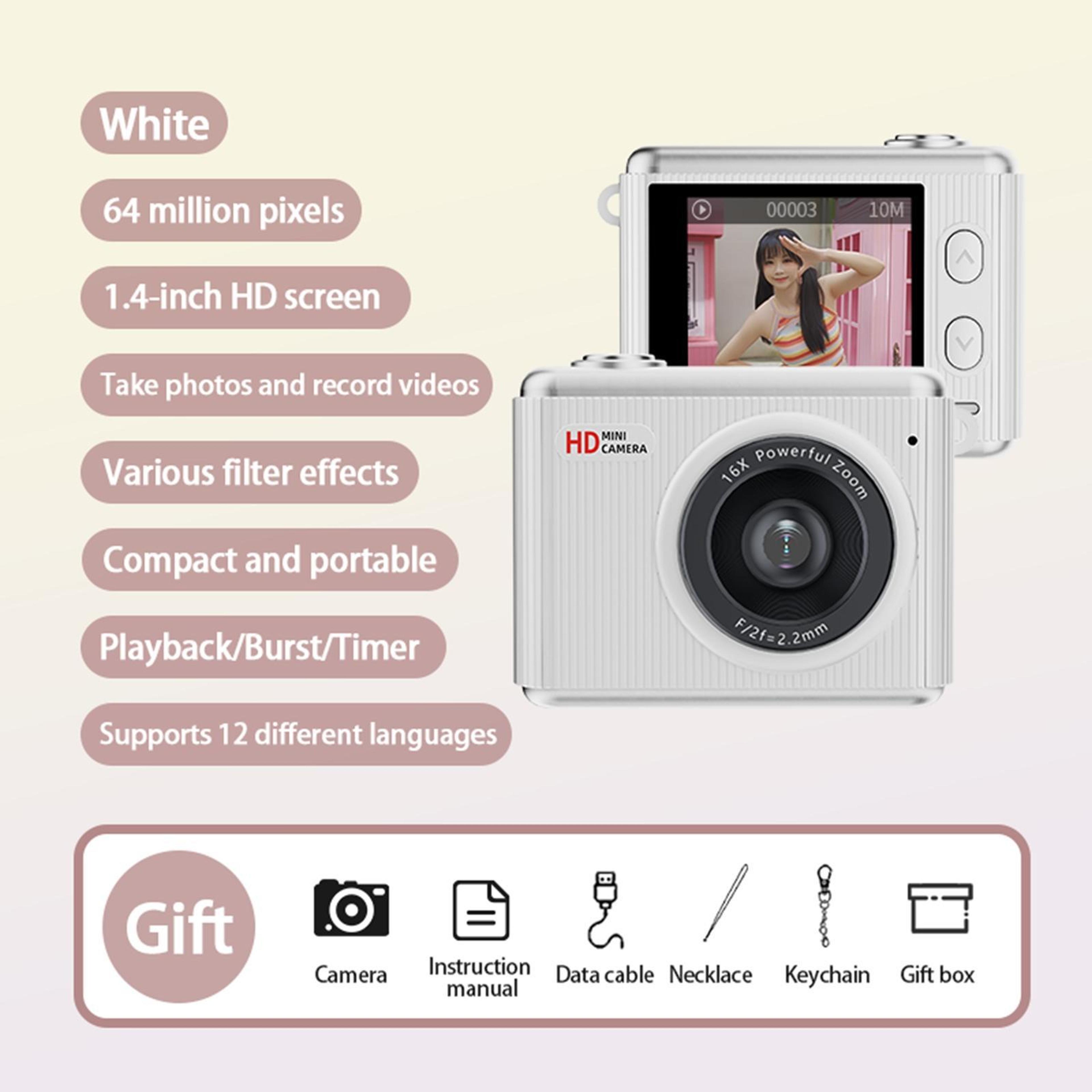 S6 Mini Retro Digital Camera With 14Inch IPS Screen And 16X Zoom 2