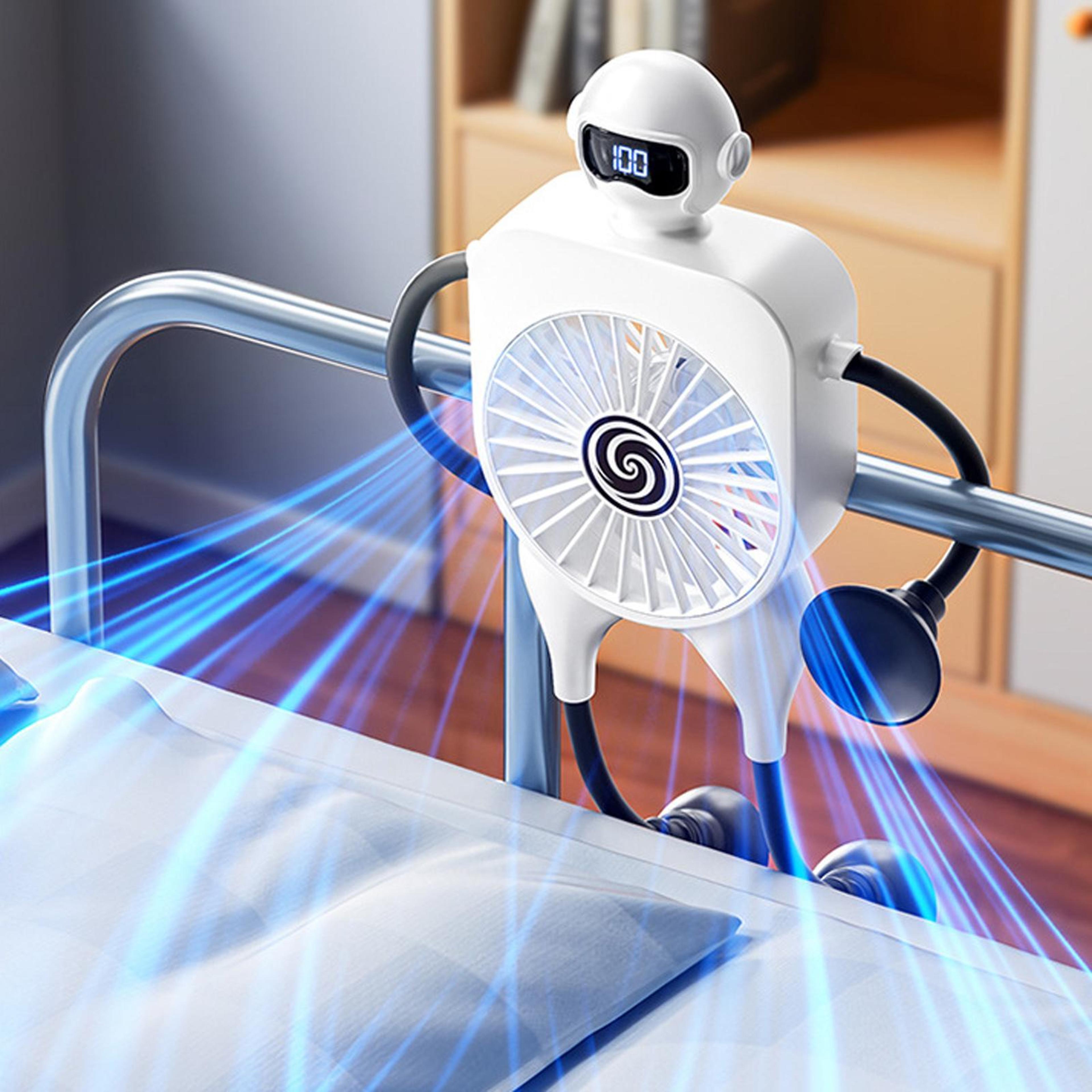 Smart Suction Cup Portable Desk Fan With Digital Display 100Speed Control And USBC Charging 15