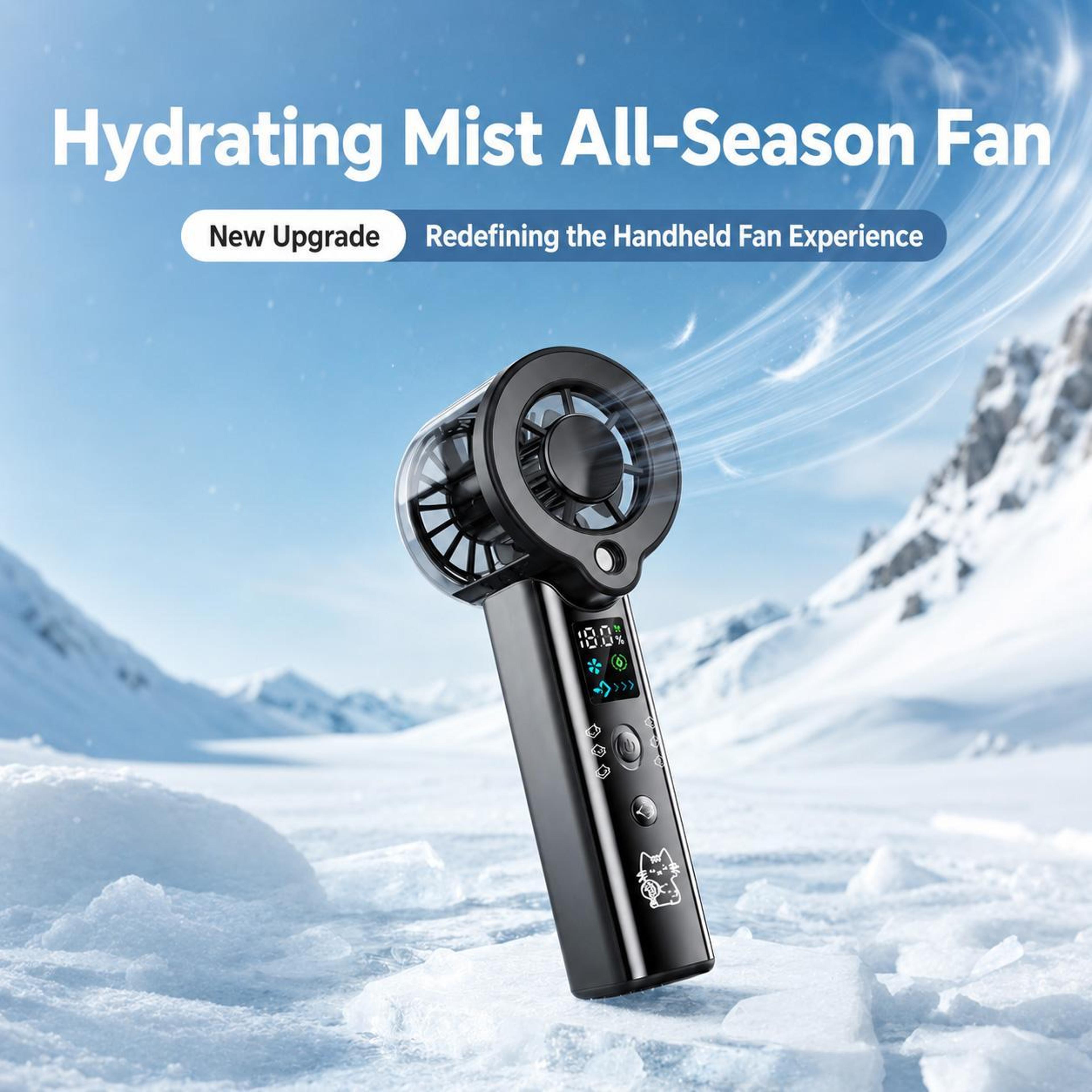 Portable Misting Fan With 100Speed Control And LED Display 1