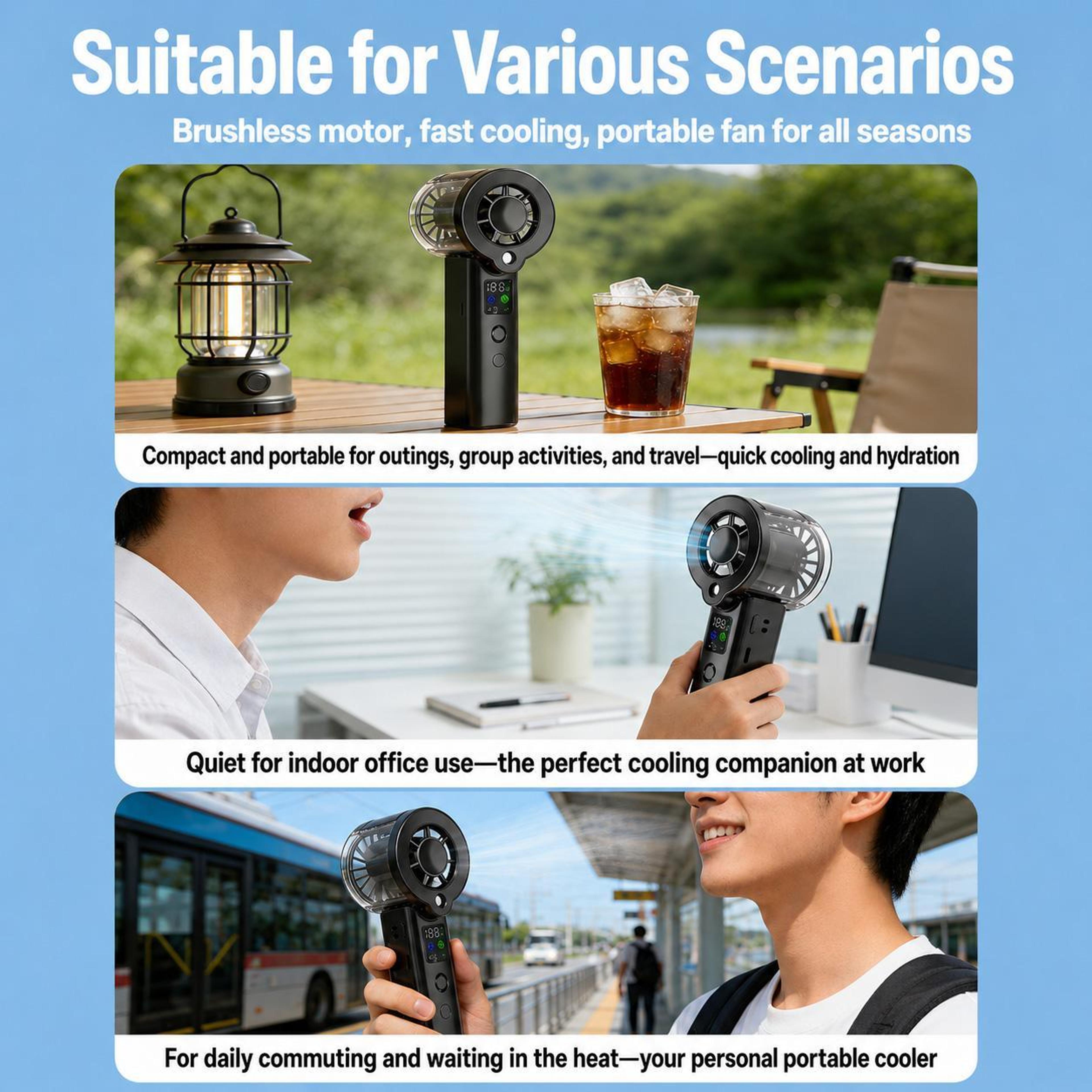 Portable Misting Fan With 100Speed Control And LED Display 8