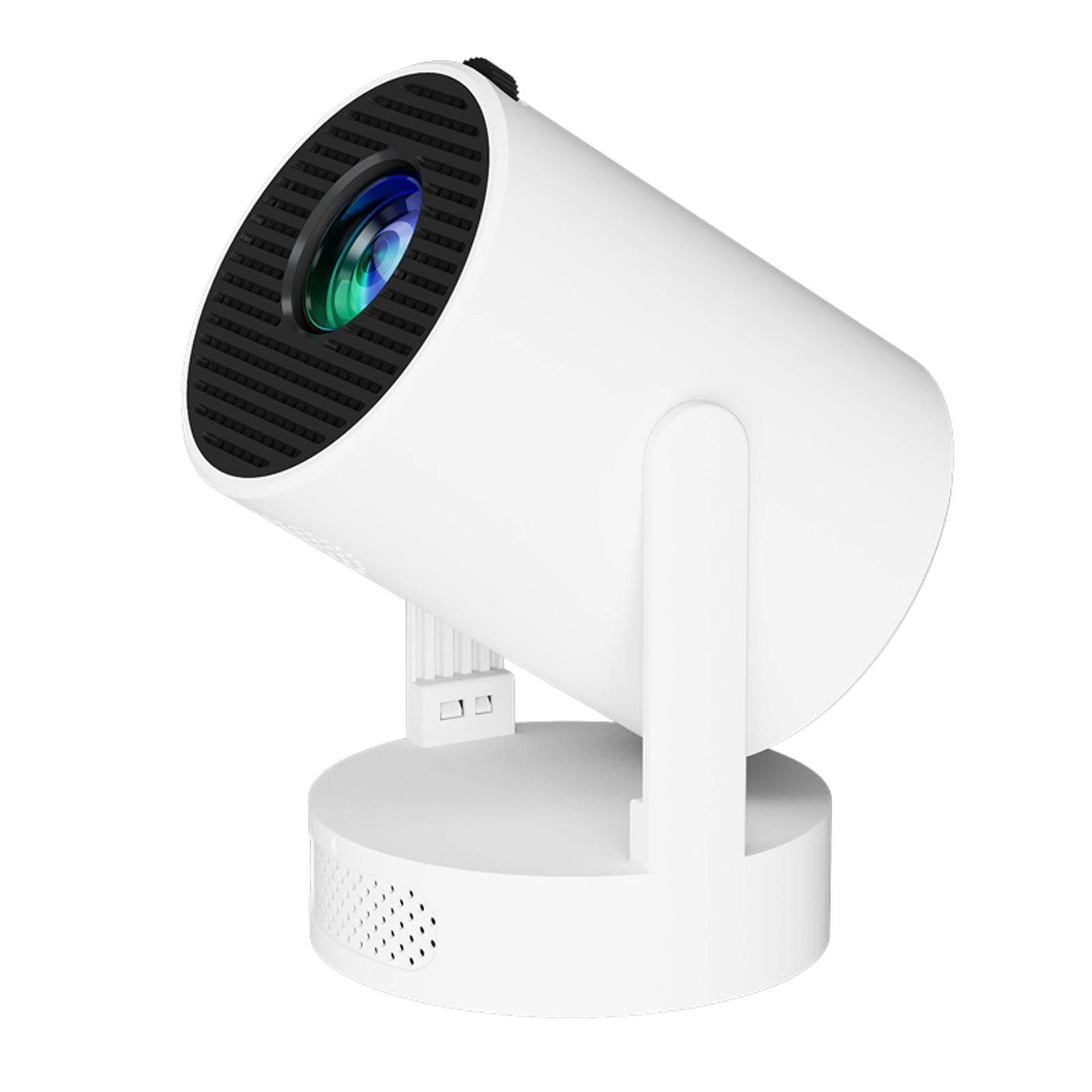 hy300 ultra mini projector with android 13, 720p hd short throw and 360° projection