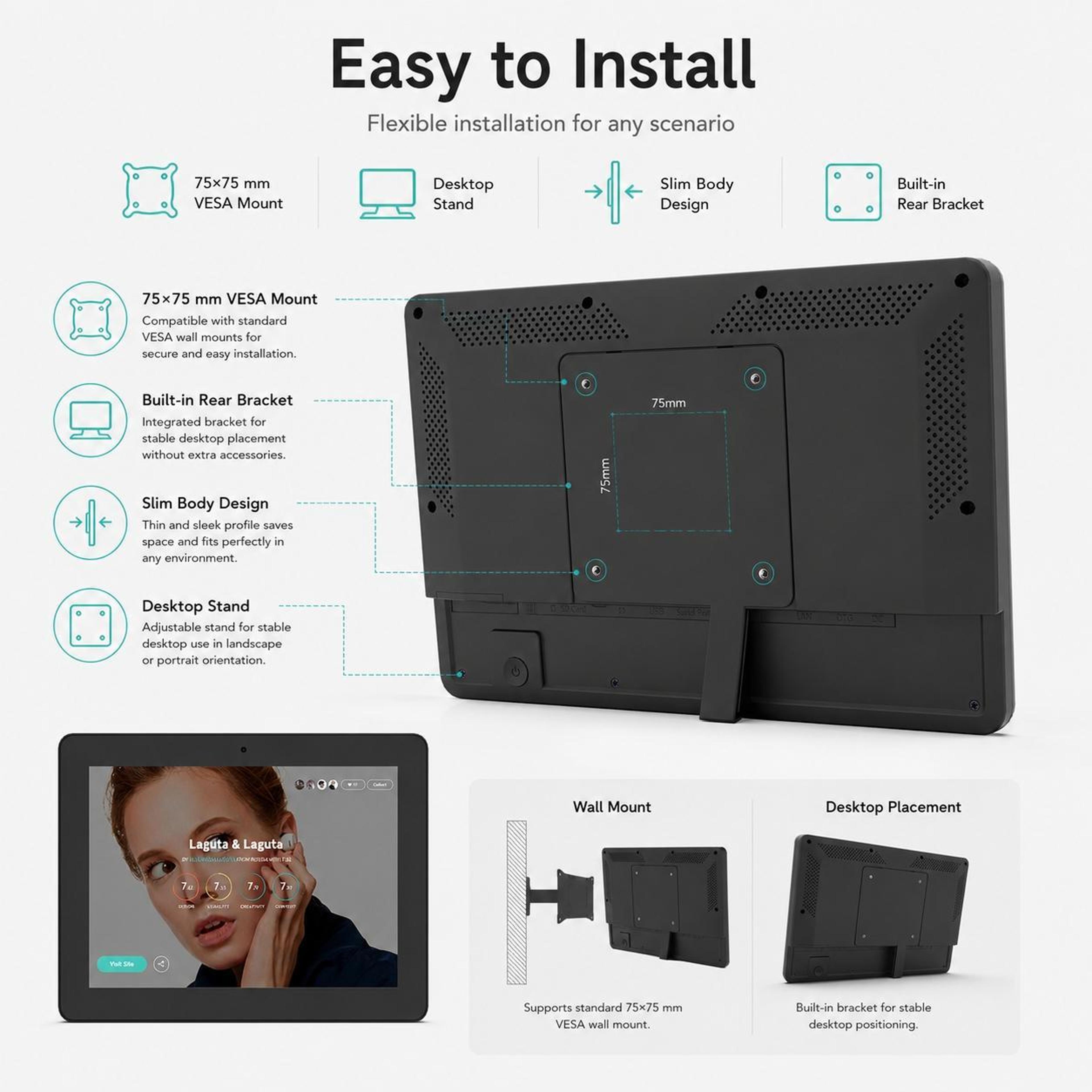 101 Inch Android Digital Signage Touchscreen Display With RK3566 2GB RAM And 16GB Storage 12