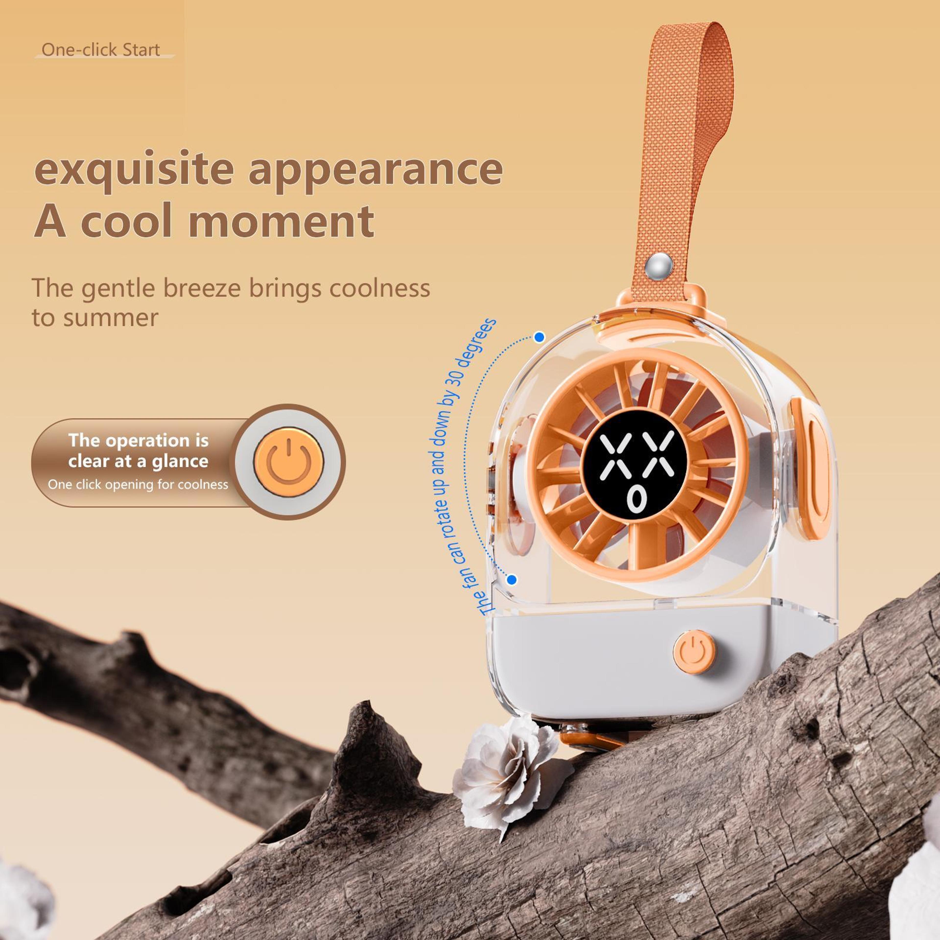 F8 Quiet Rechargeable Mini Desk Fan With LED Display And 5 Speeds 2