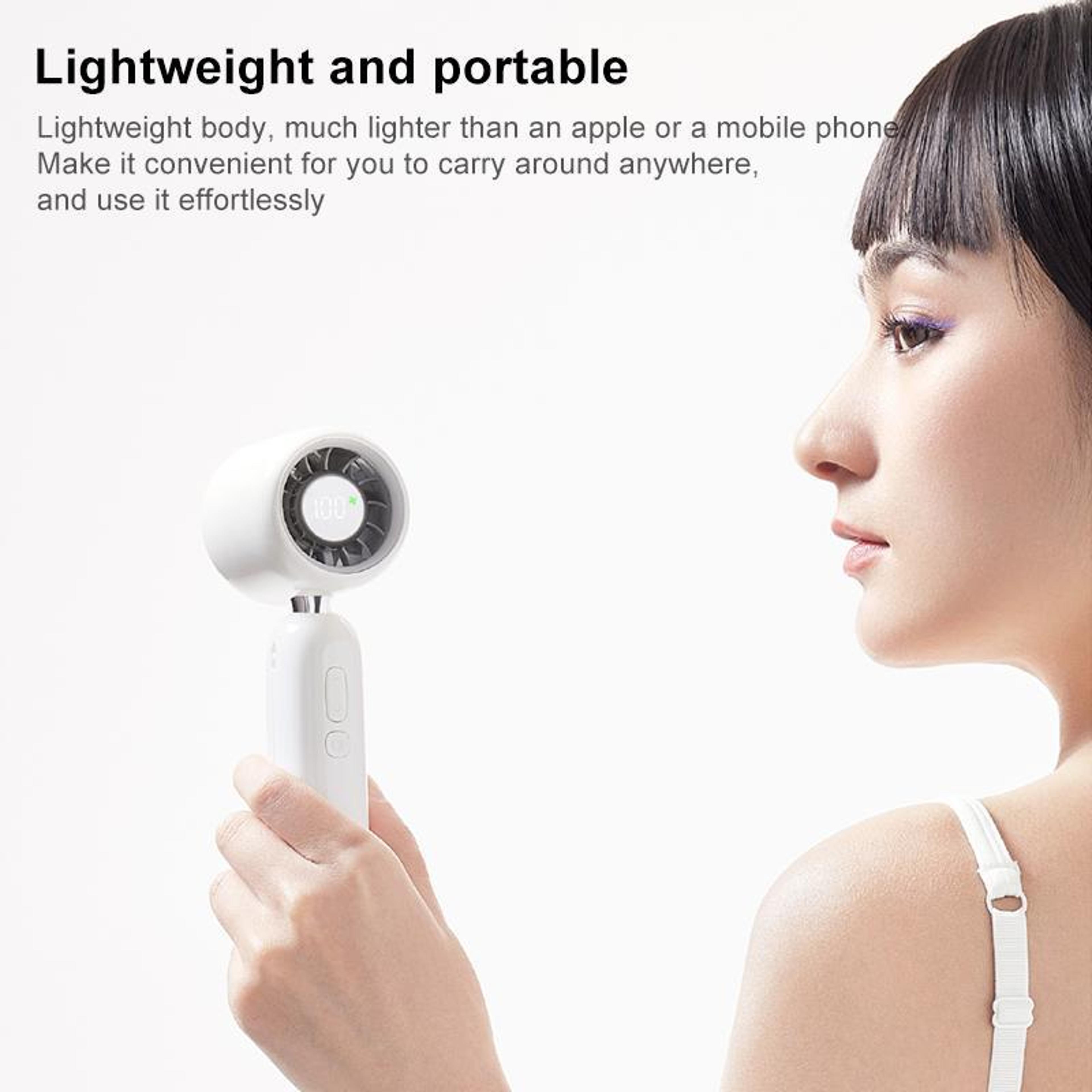 M03 Plus Rechargeable Handheld Fan With Digital Display 10