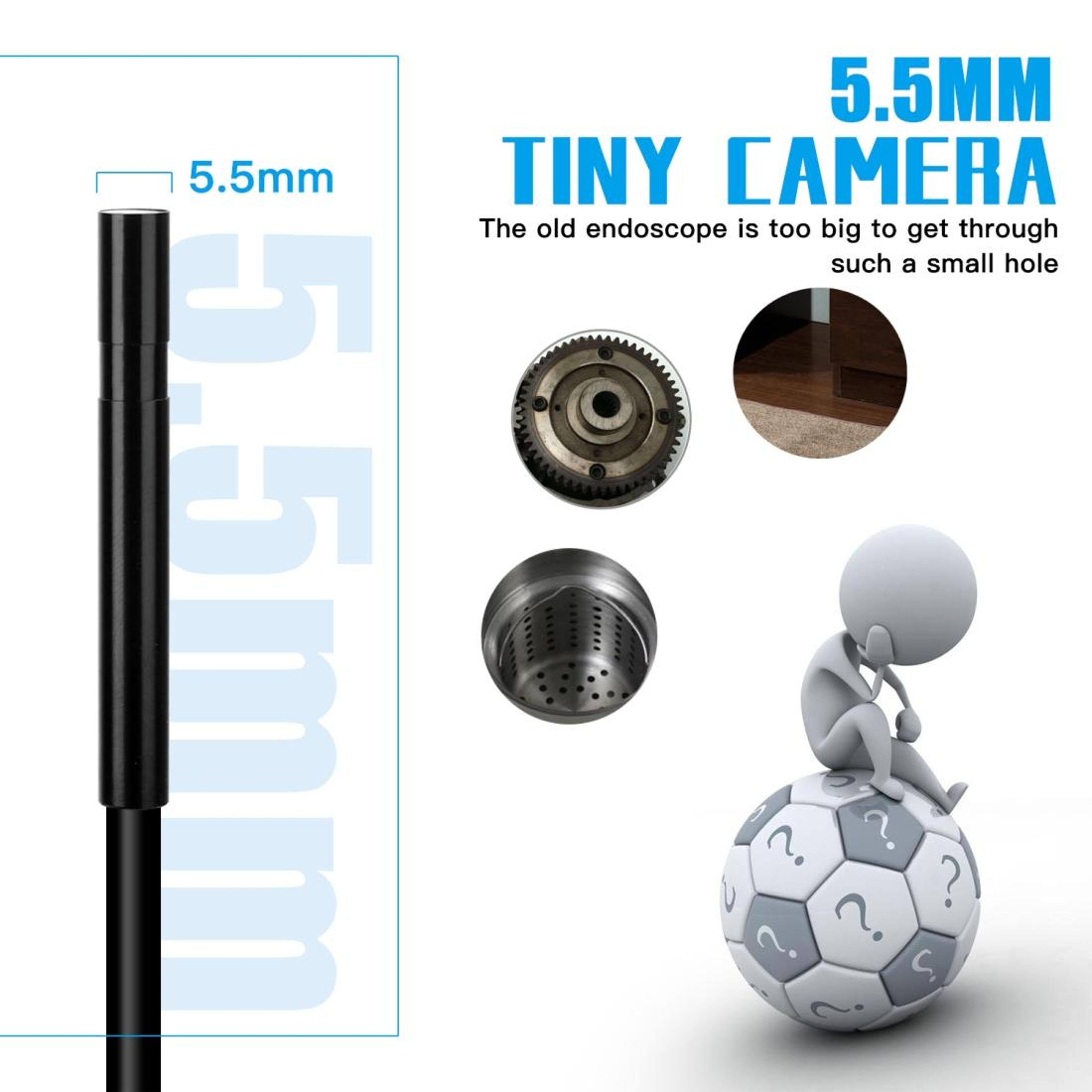 5MP WiFi Endoscope Camera With 55mm Inspection Camera Lens And 6 Adjustable LEDs 3