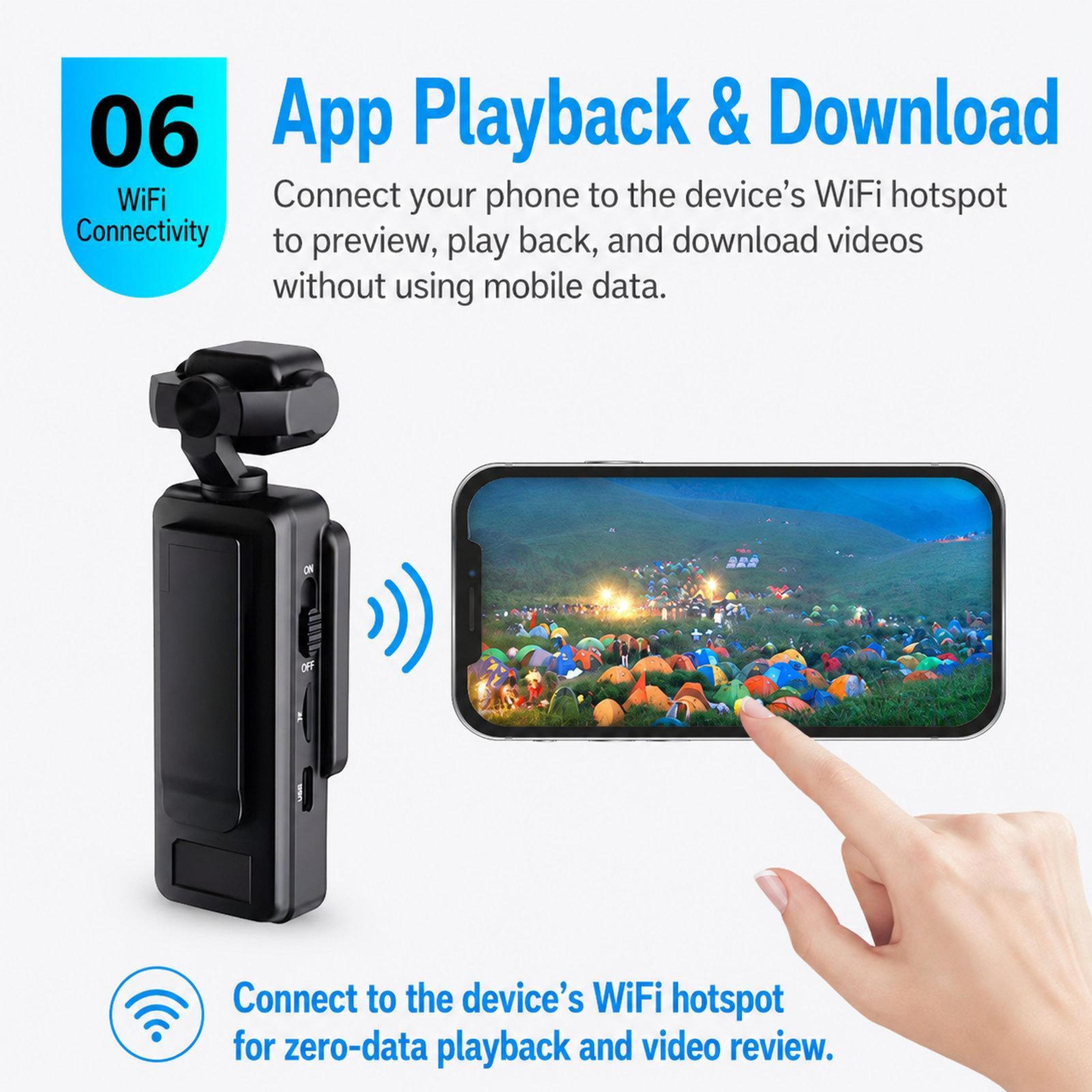 WiFi Body Camera With 270 Rotatable Lens Screen  Long Battery Life 9