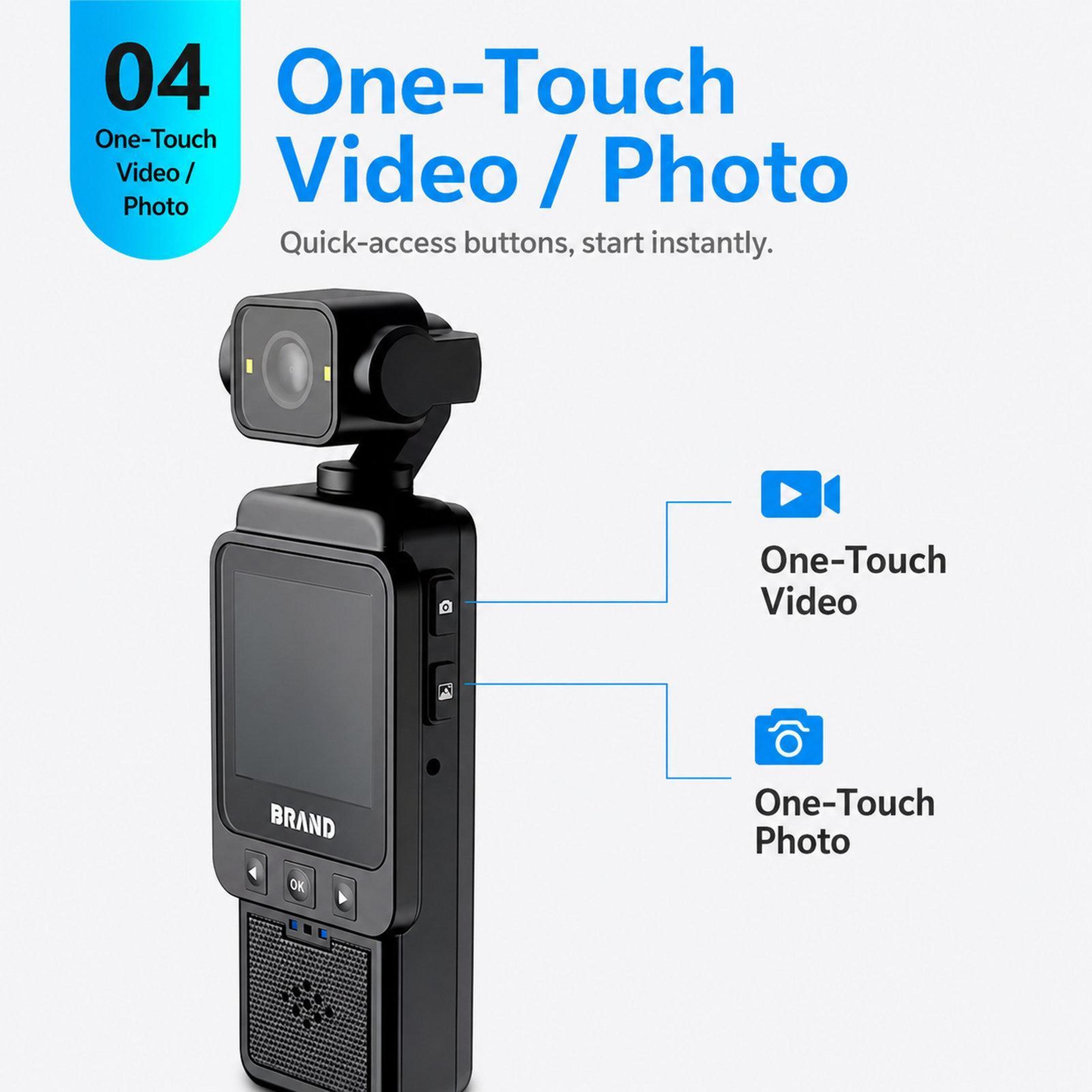 WiFi Body Camera With 270 Rotatable Lens Screen  Long Battery Life 7