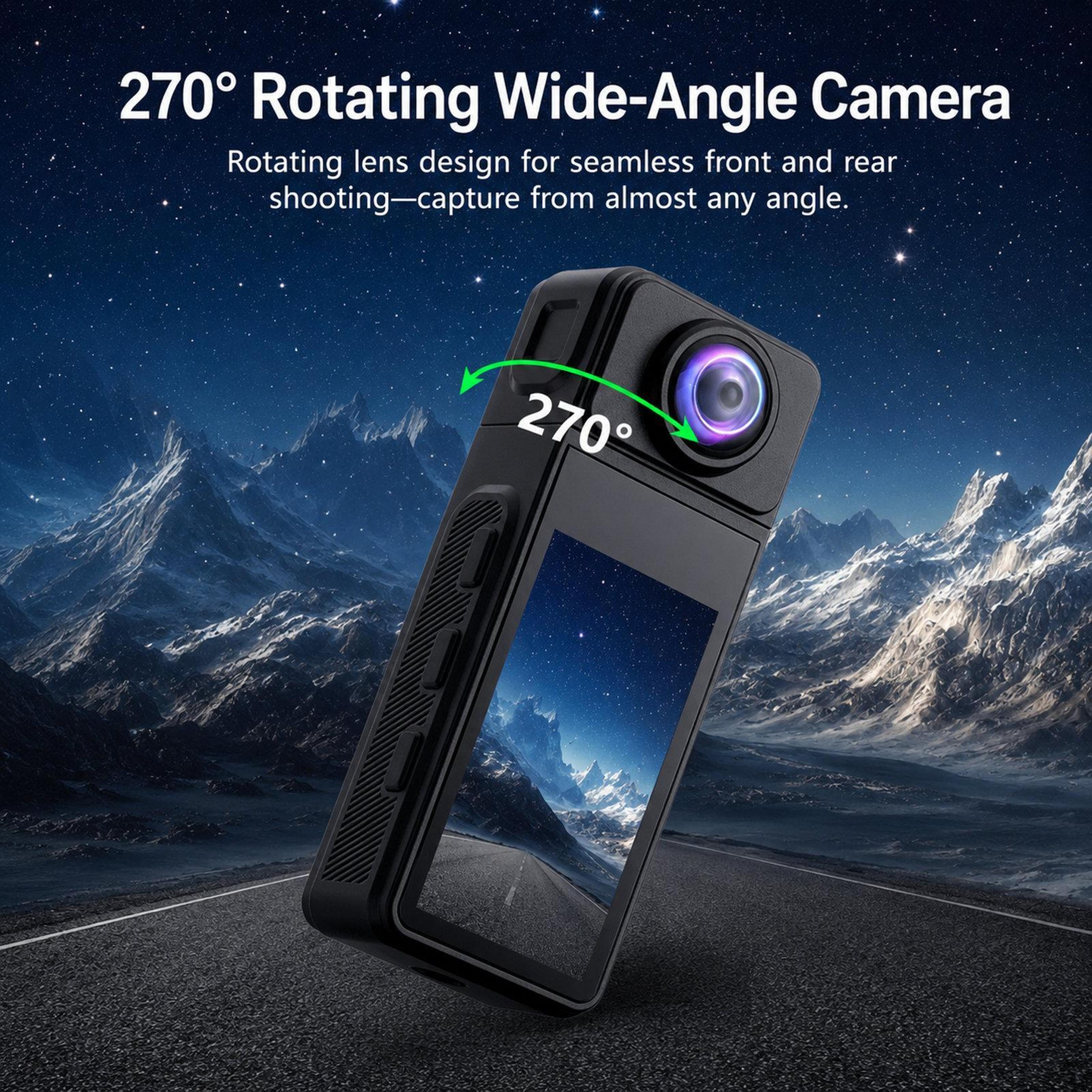 Wearable Body Camera With WiFi EIS Stabilization And Magnetic Chest Mount 2