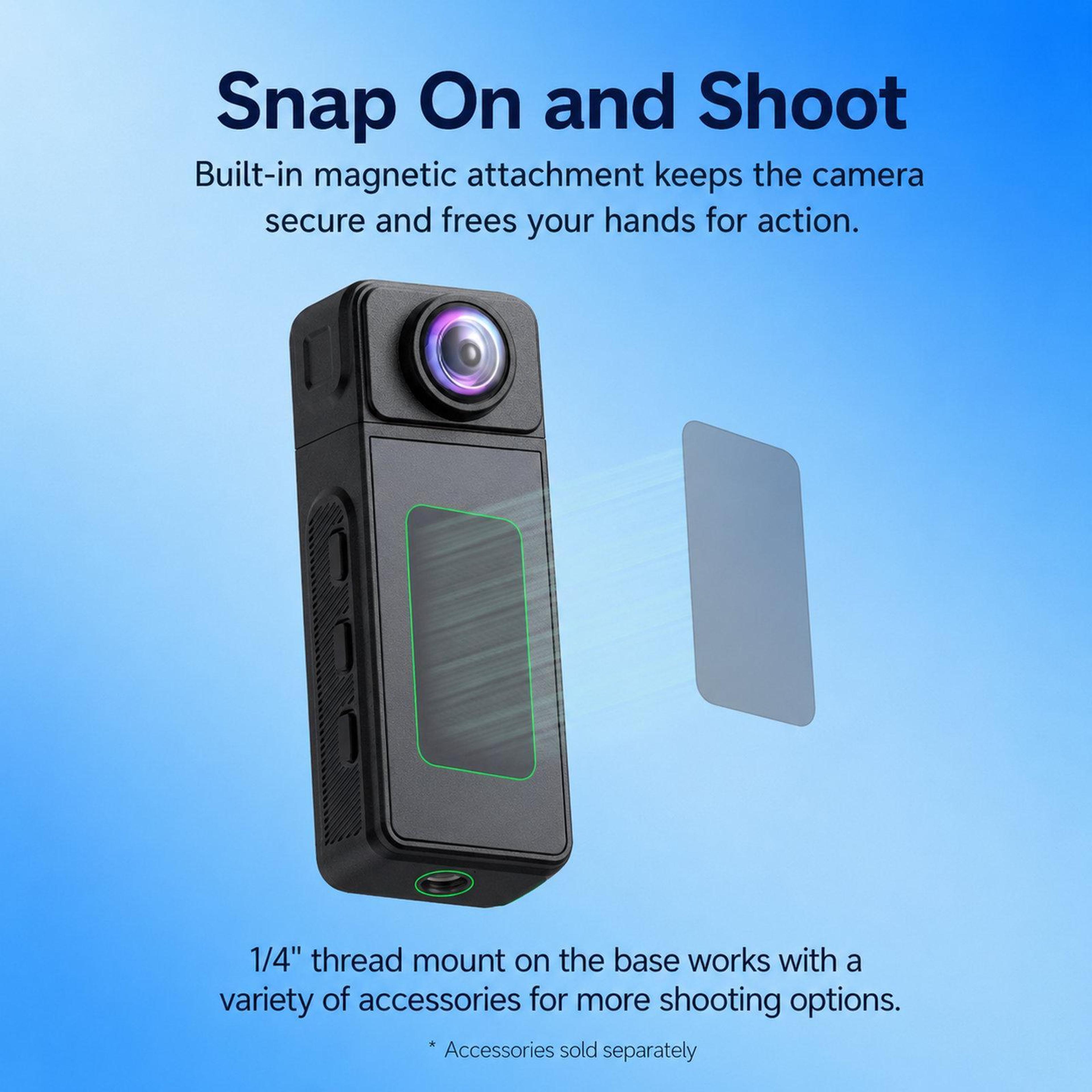 Wearable Body Camera With WiFi EIS Stabilization And Magnetic Chest Mount 4