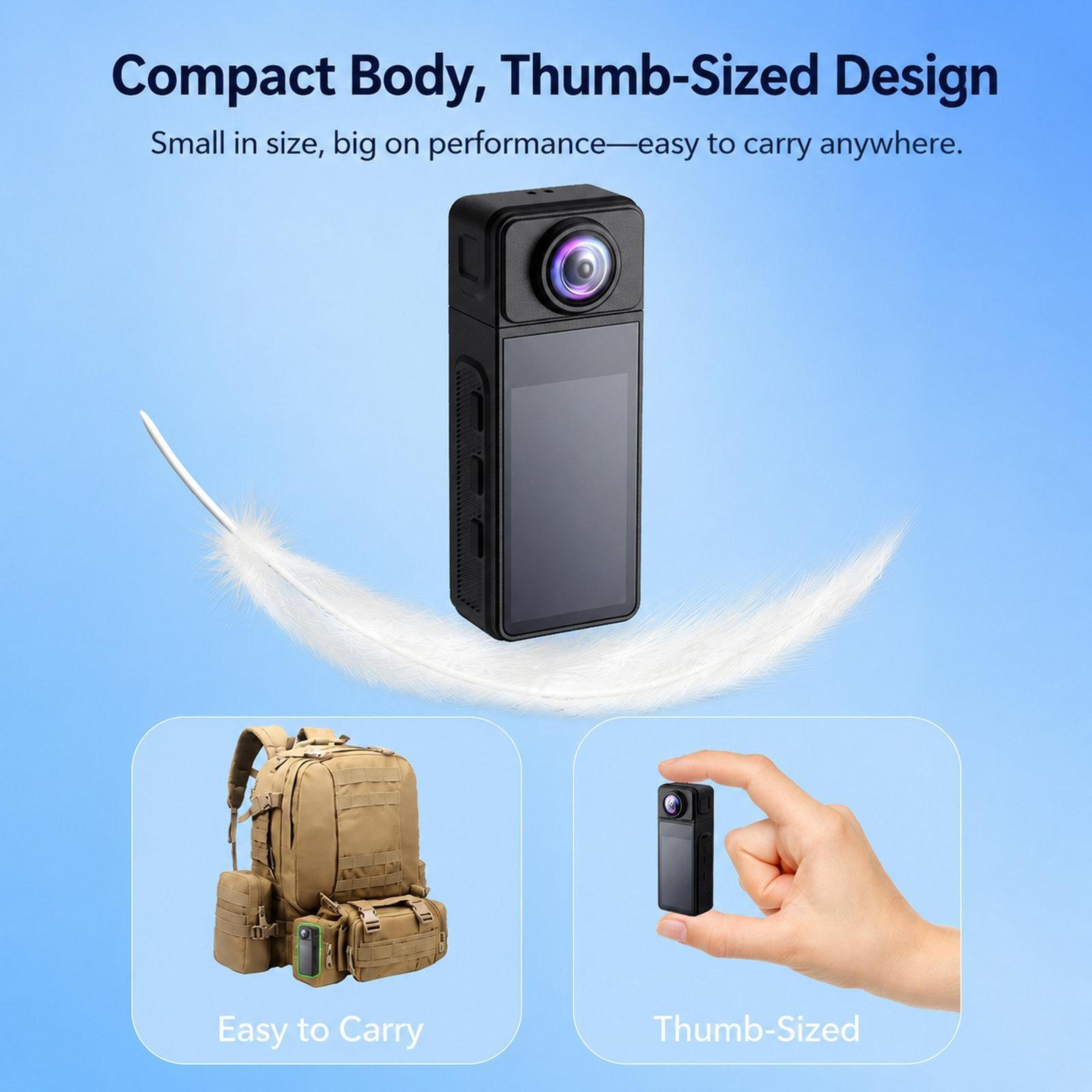 Wearable Body Camera With WiFi EIS Stabilization And Magnetic Chest Mount 7