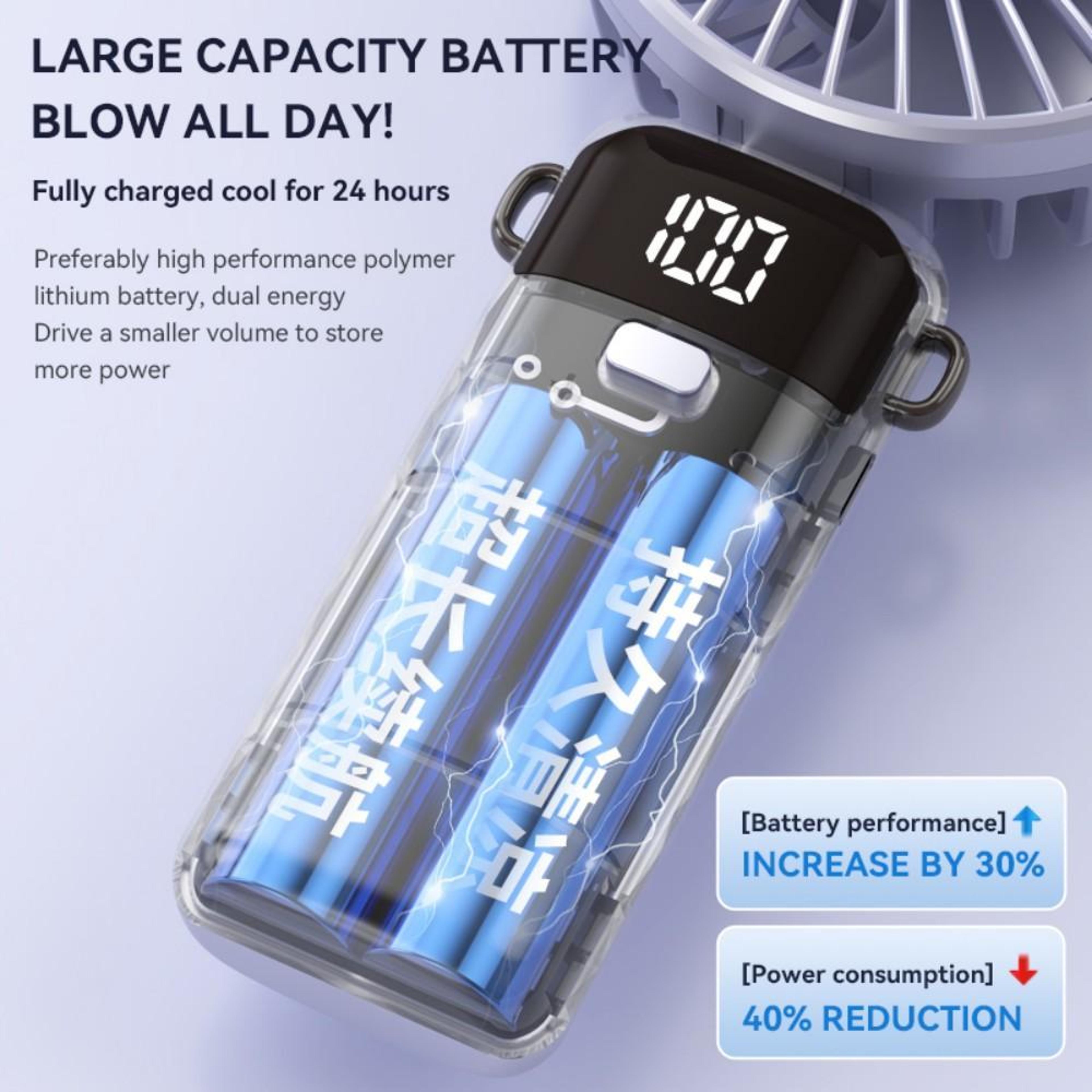 Portable Handheld Fan With Ice Cooling Foldable Design And LED Display 6
