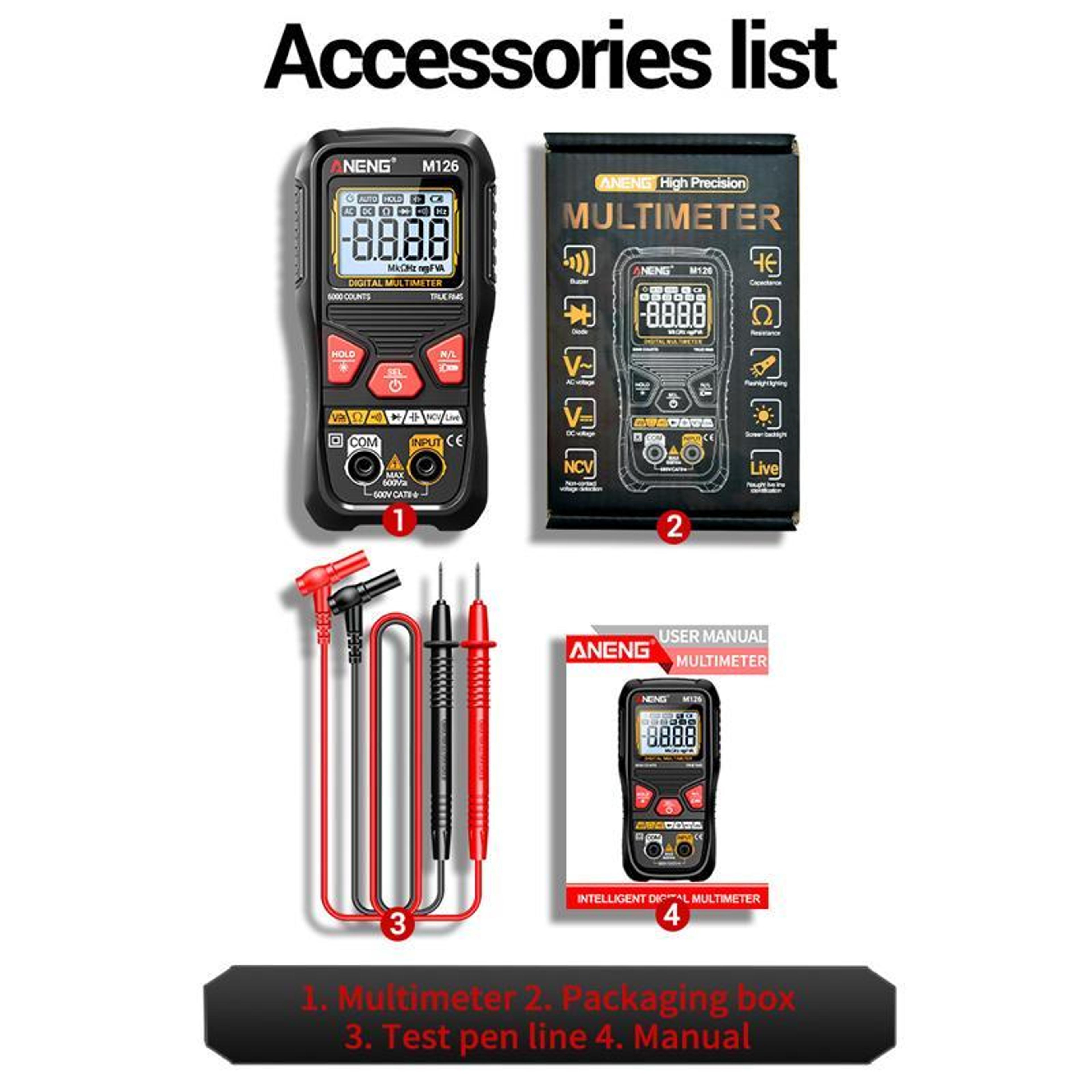 Digital Multimeter With NCV Voltage Tester And 6000Count Backlit Display 9