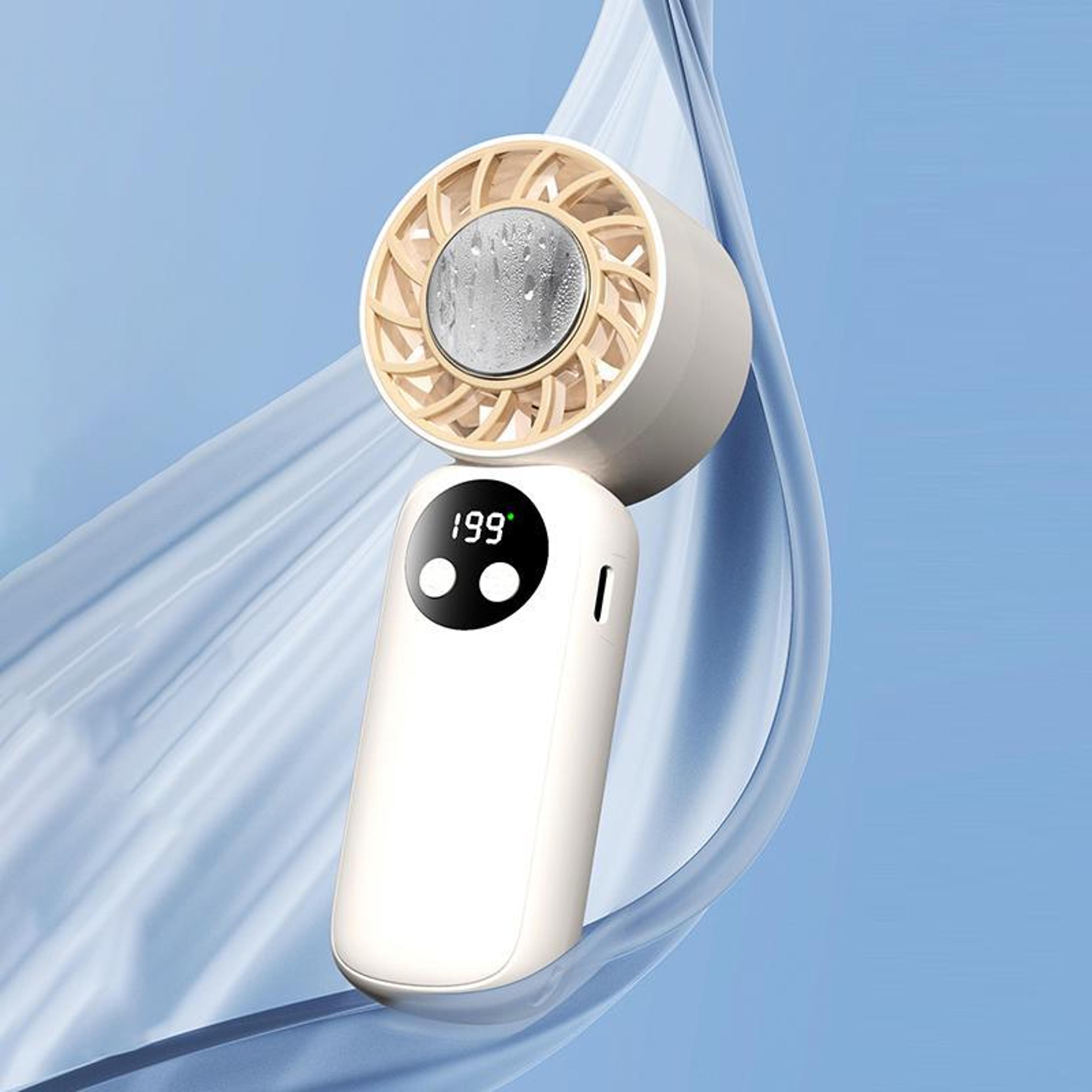 Mini Ice Cooling Handheld Fan With Digital Display And 199Speed Rechargeable Cooling 11