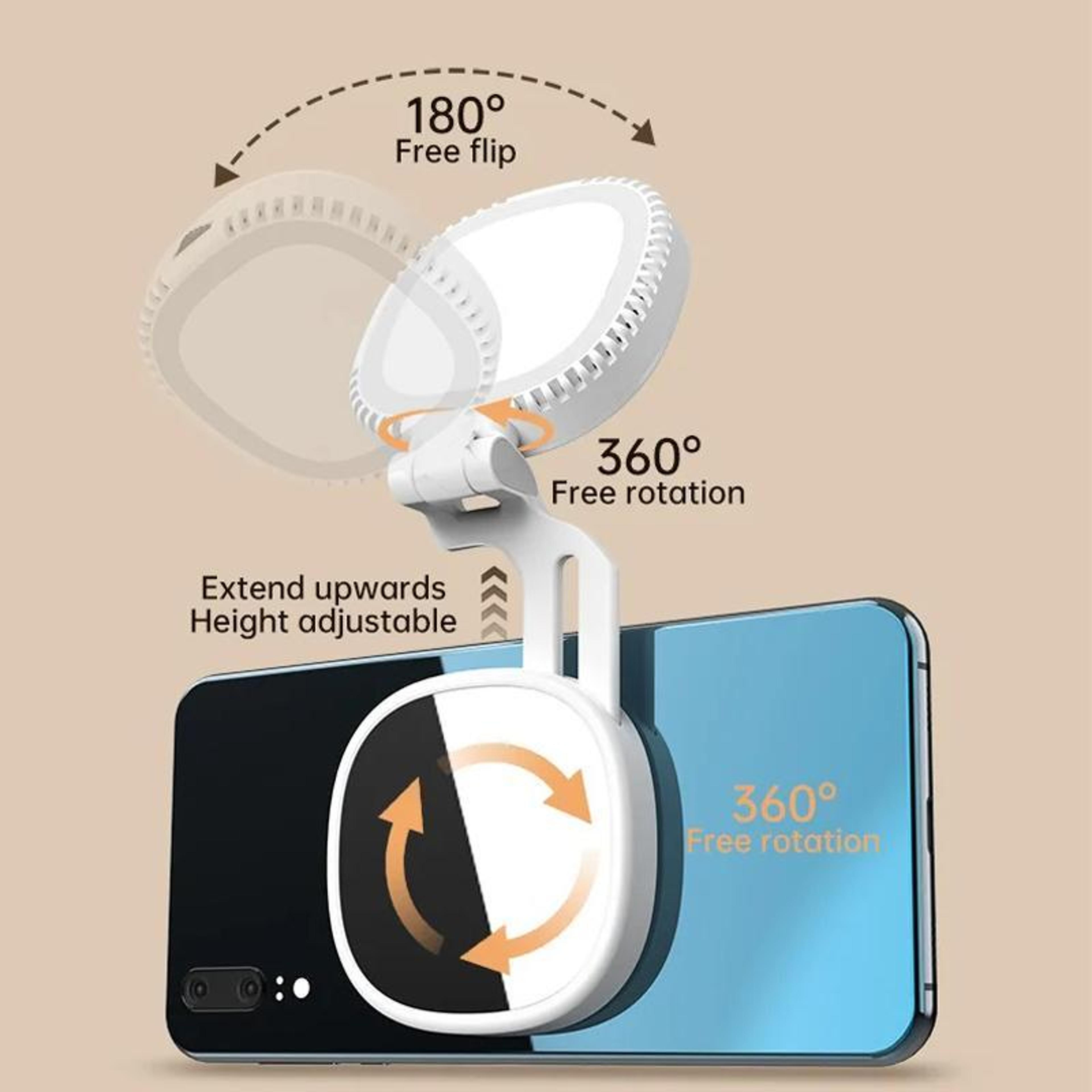 Magnetic Phone Light With TriColor Selfie Light Makeup Mirror And Adjustable Fill Lighting 10