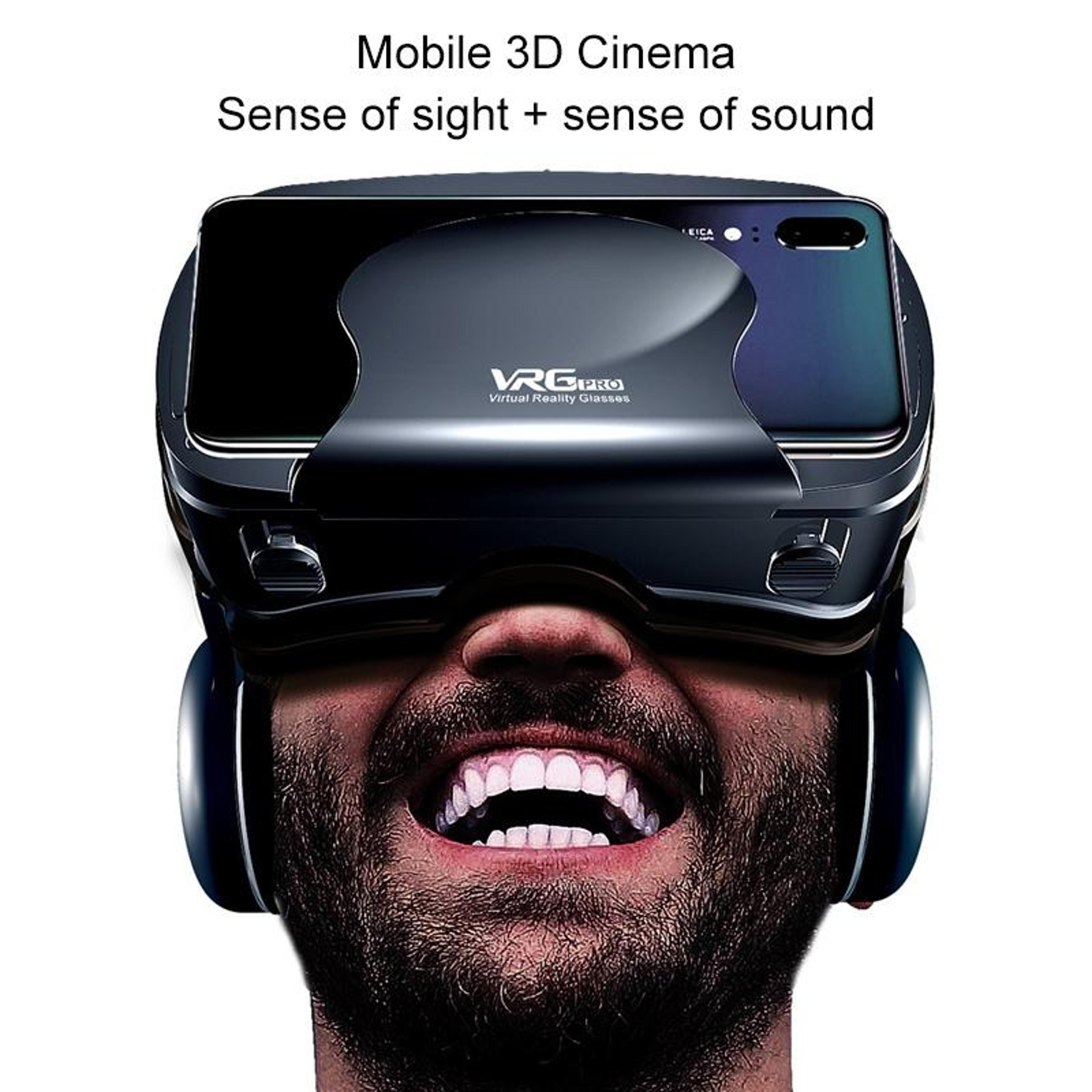 VRG Pro 3D VR Headset With Audio 120 WideAngle Lenses For 57 Inch Smartphones 7