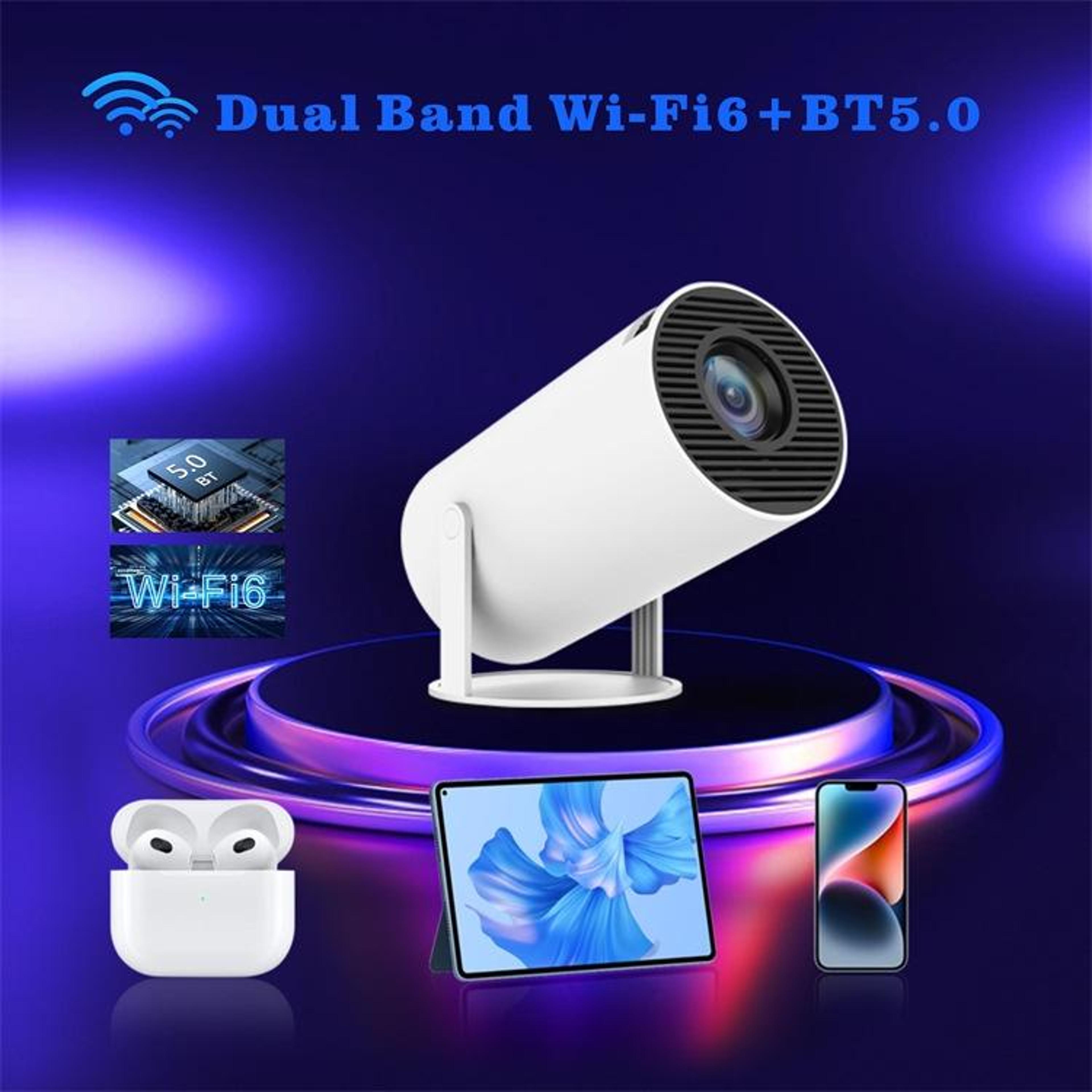 Portable Smart Projector With Android 11 WiFi 6 And 180 Rotating Stand 9