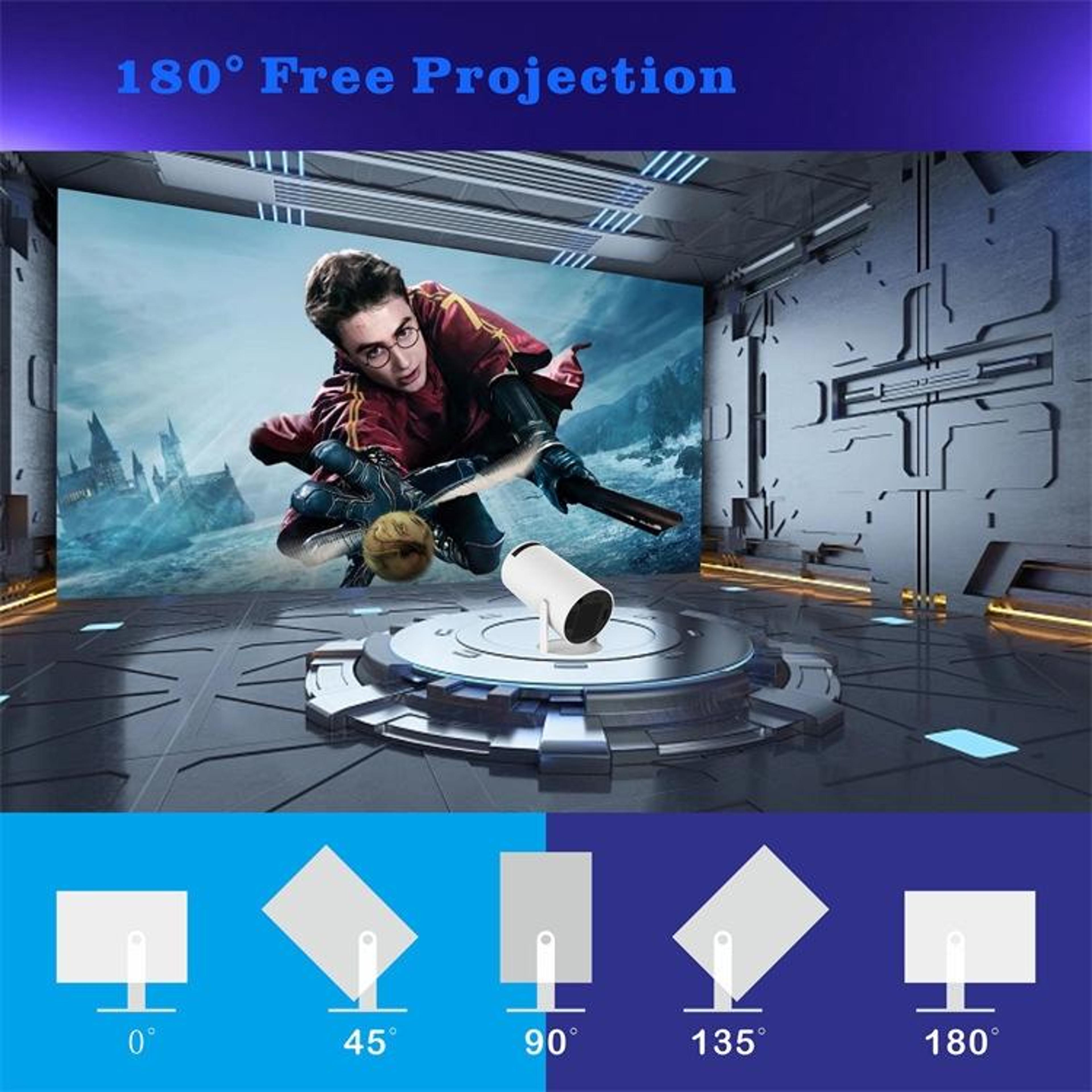 Portable Smart Projector With Android 11 WiFi 6 And 180 Rotating Stand 3