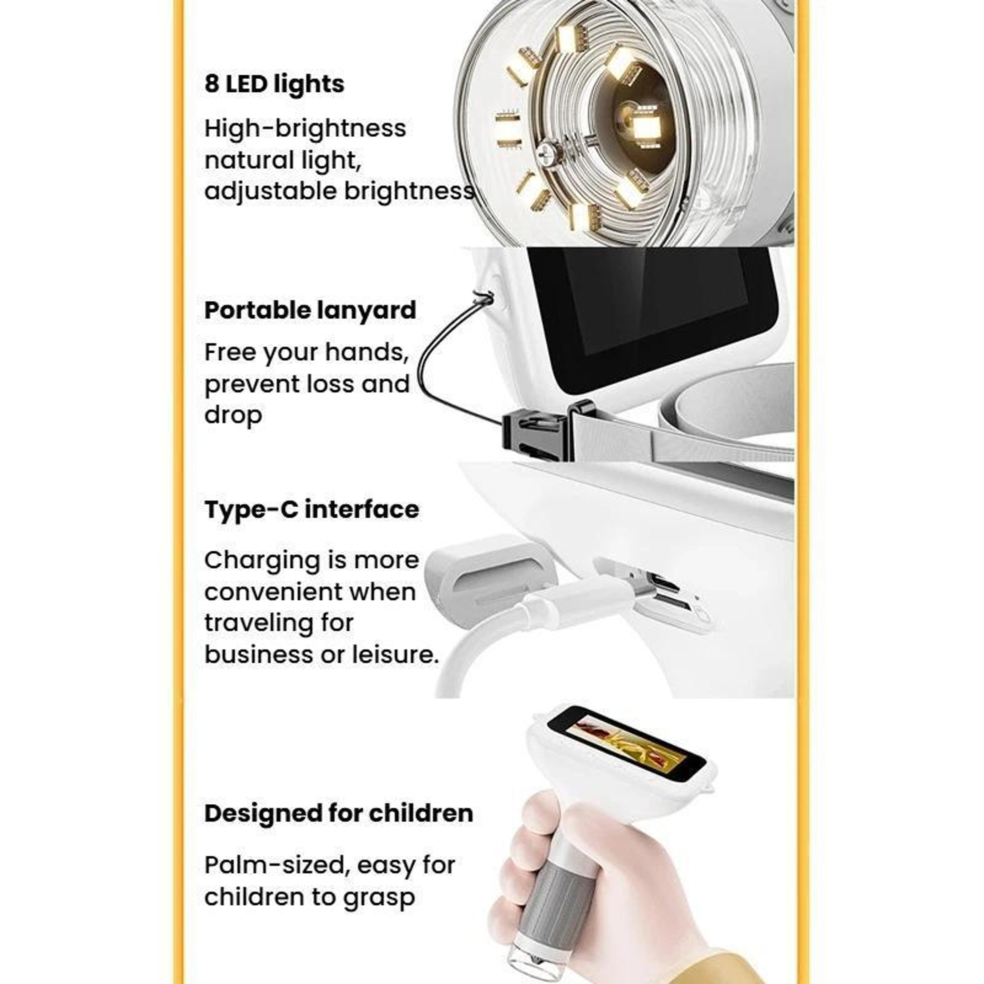 Digital Microscope For Kids With 3 Inch IPS Screen 1080P Camera And LED Lights 6
