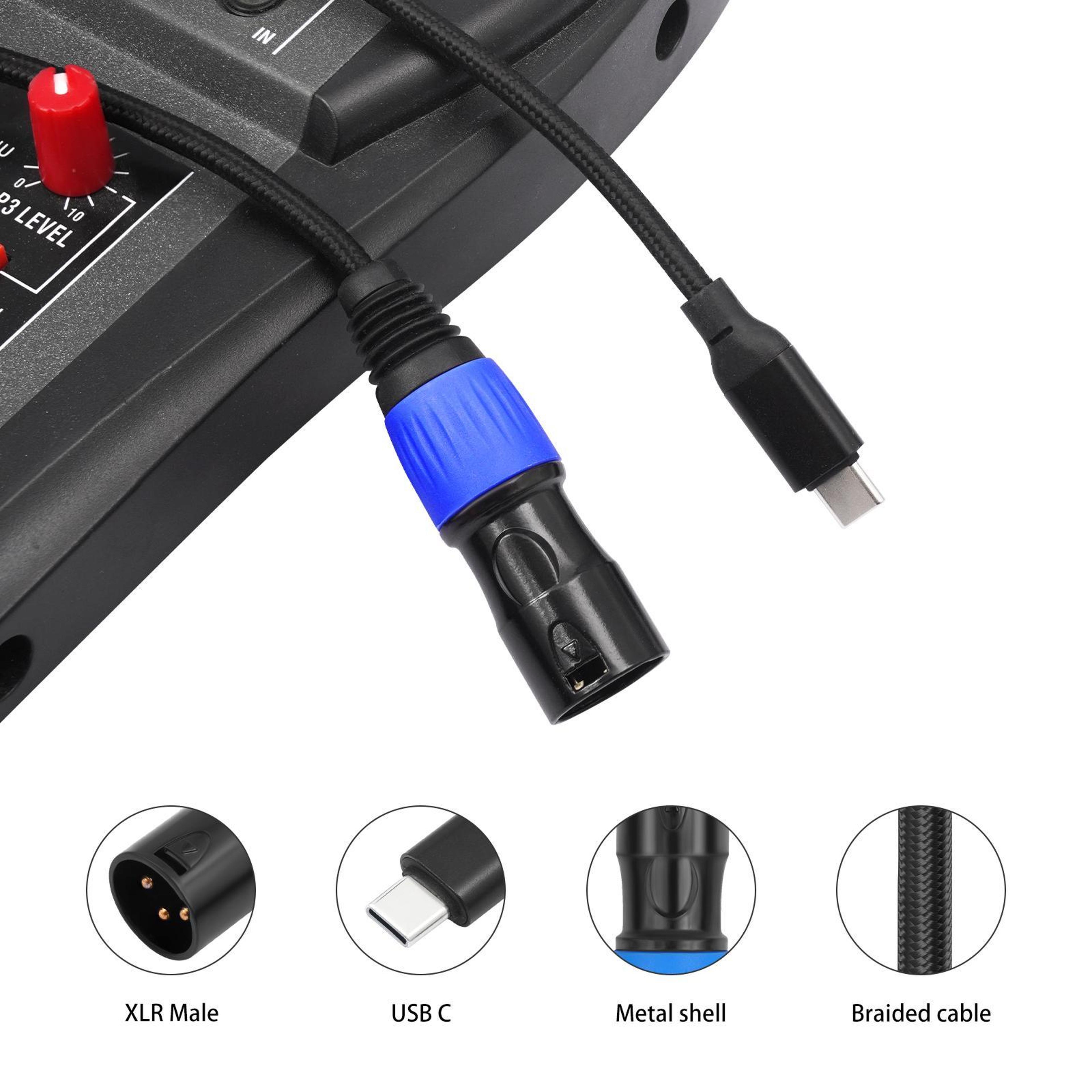 USB C To XLR Cable With 24Bit 96kHz DAC For Speakers And Amplifiers 3