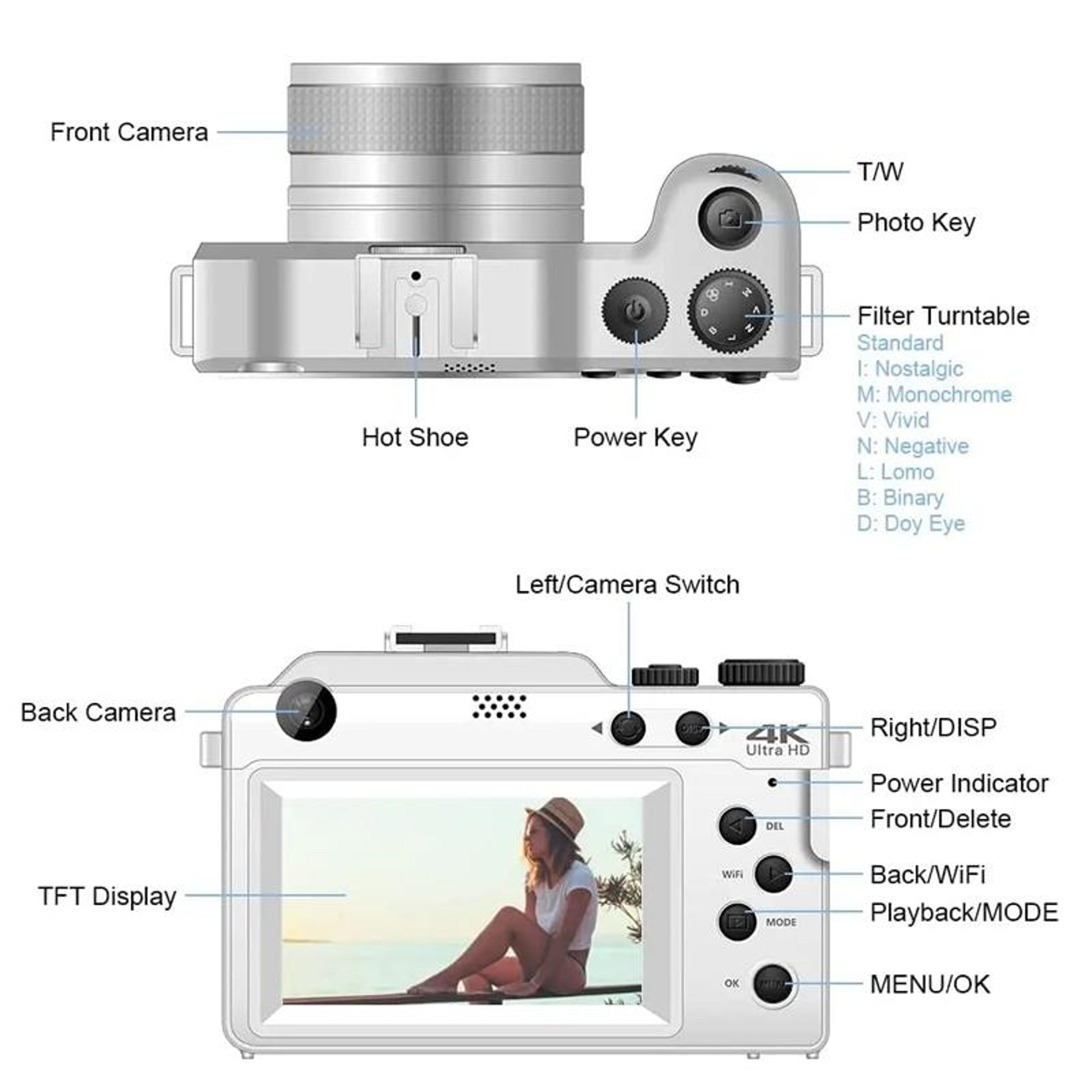 48MP 4K Digital Camera With Dual Cameras 18X Zoom And 3Inch Display 8