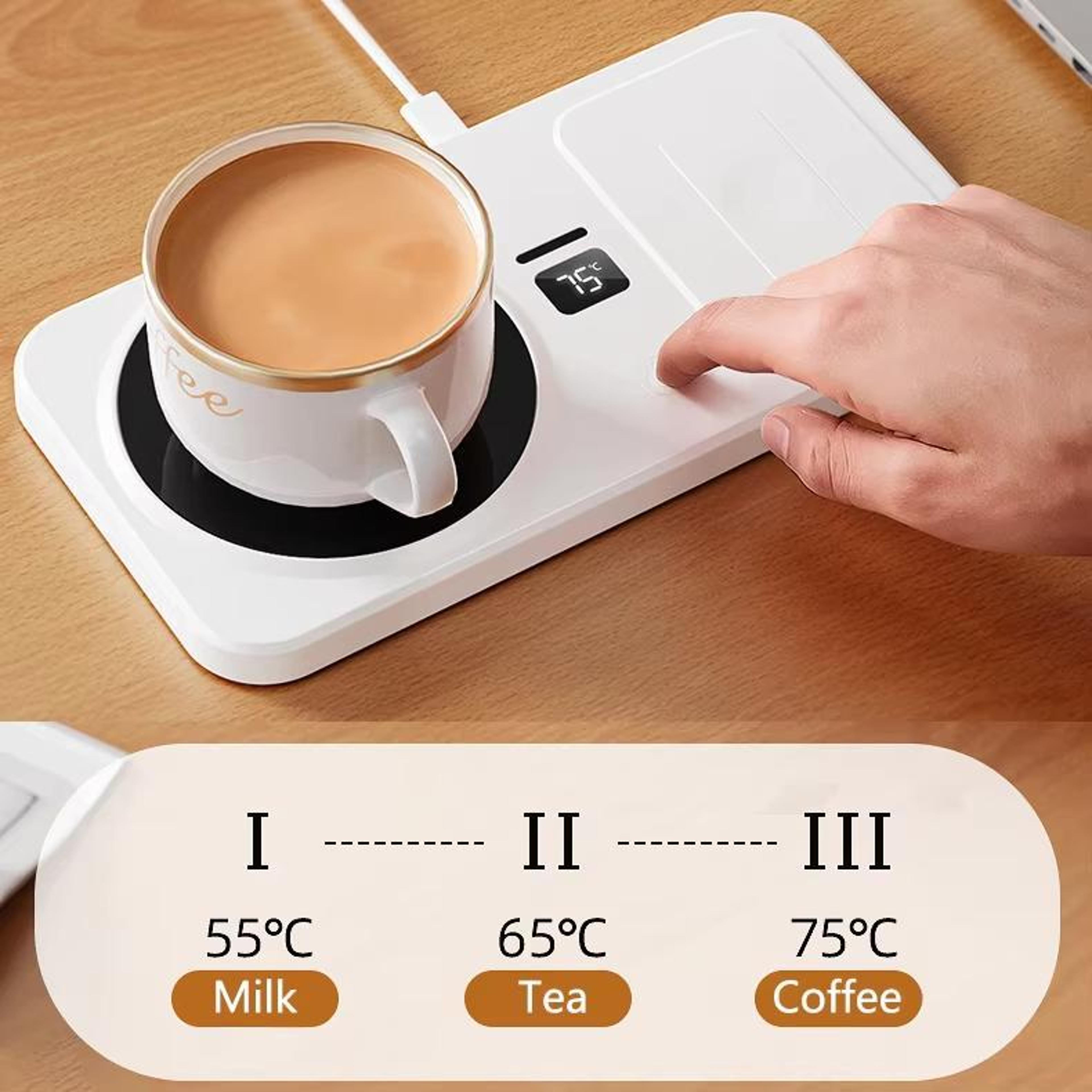 2in1 Wireless Charger Cup Warmer With 3 Temperature Settings And Auto Shutoff 1