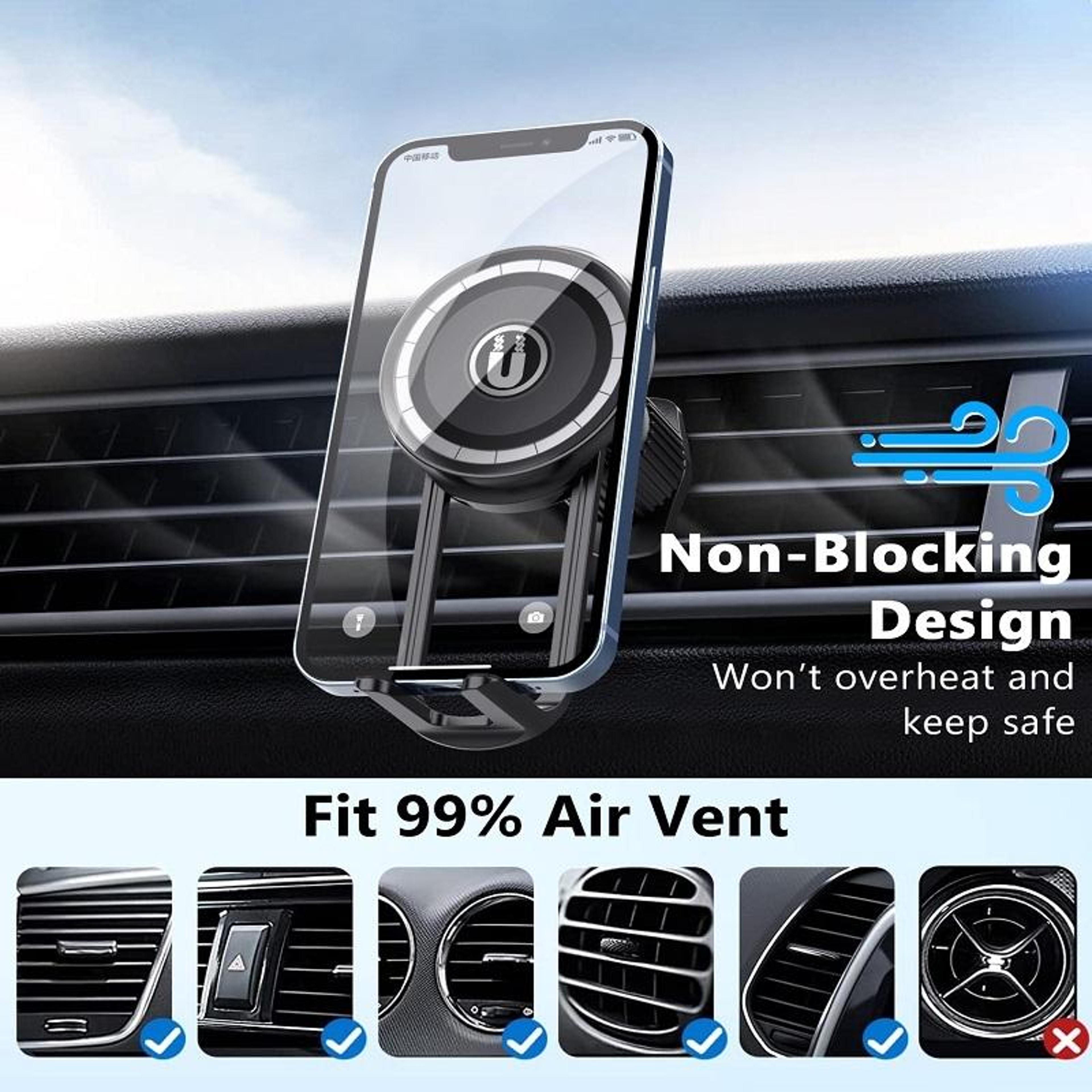 Magnetic Car Phone Mount With 360 Rotation And Secure Air Vent Hook 5