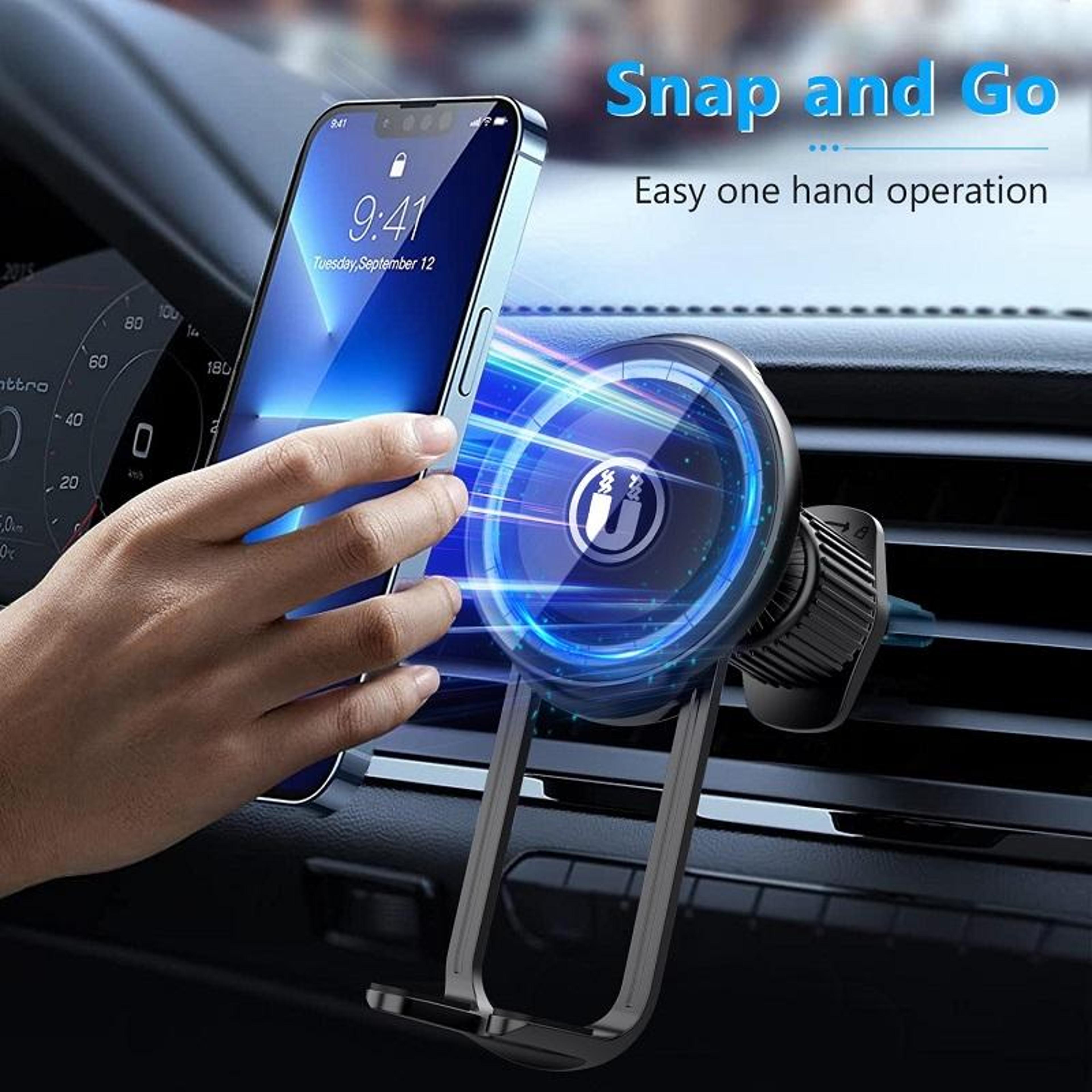 Magnetic Car Phone Mount With 360 Rotation And Secure Air Vent Hook 7