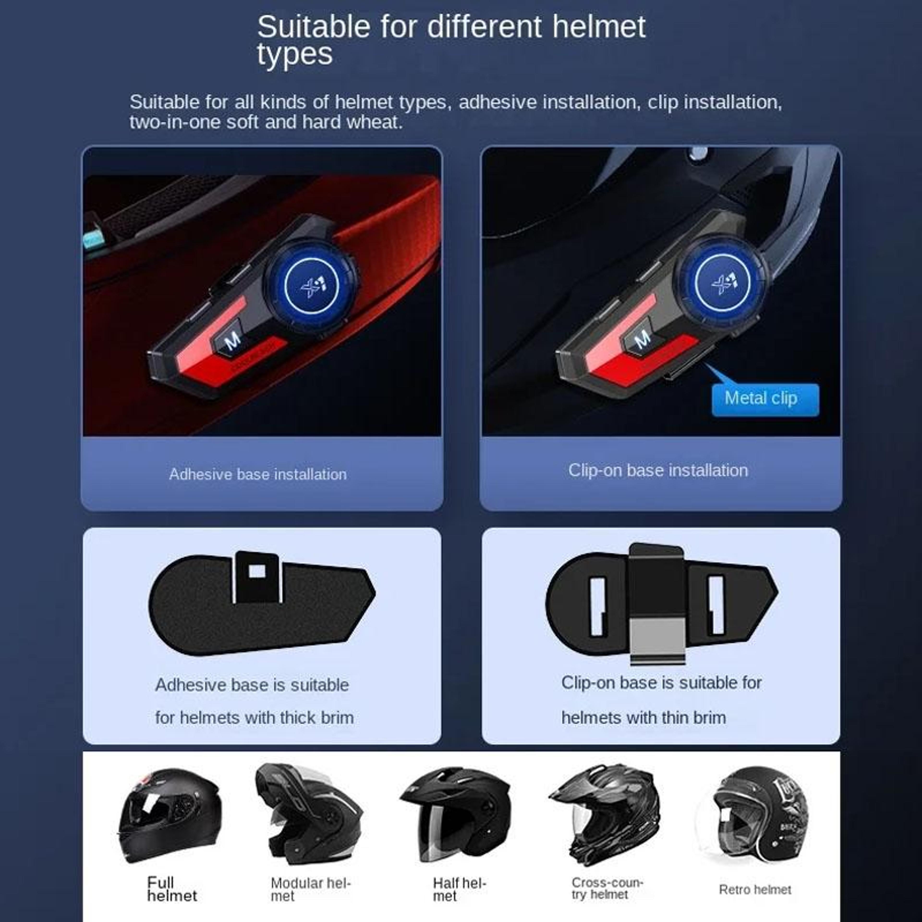 X7 Motorcycle Helmet Bluetooth Headset With Noise Reduction And 40H Playback 2