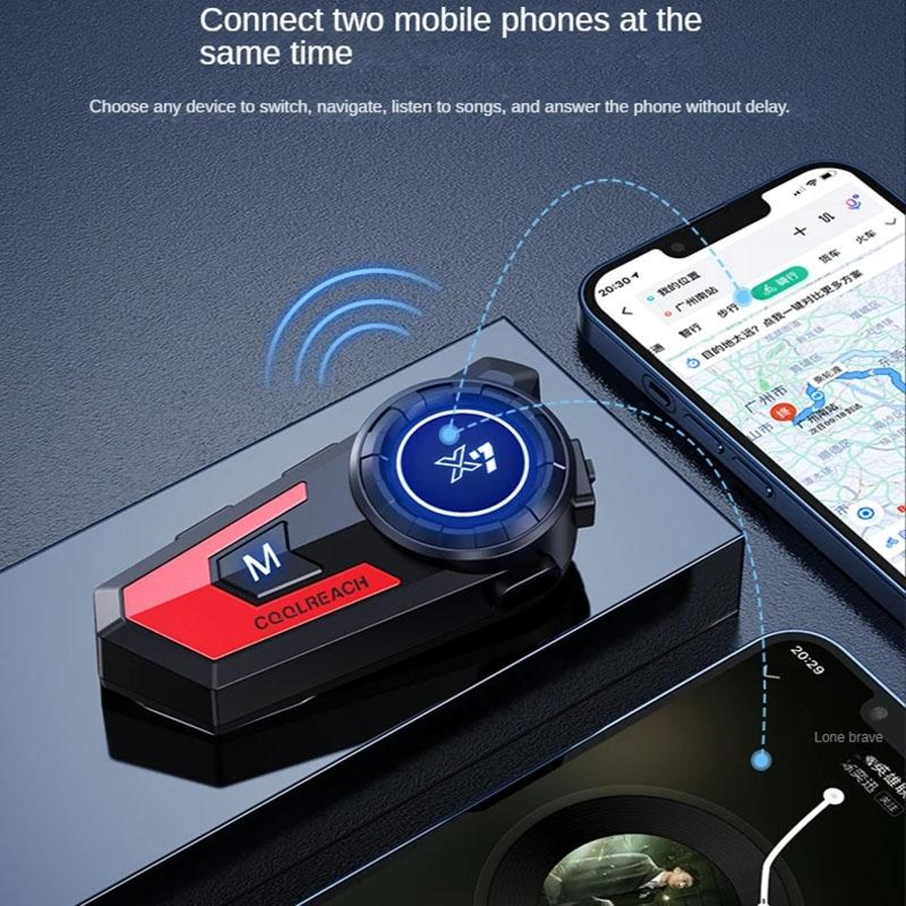 X7 Motorcycle Helmet Bluetooth Headset With Noise Reduction And 40H Playback 8