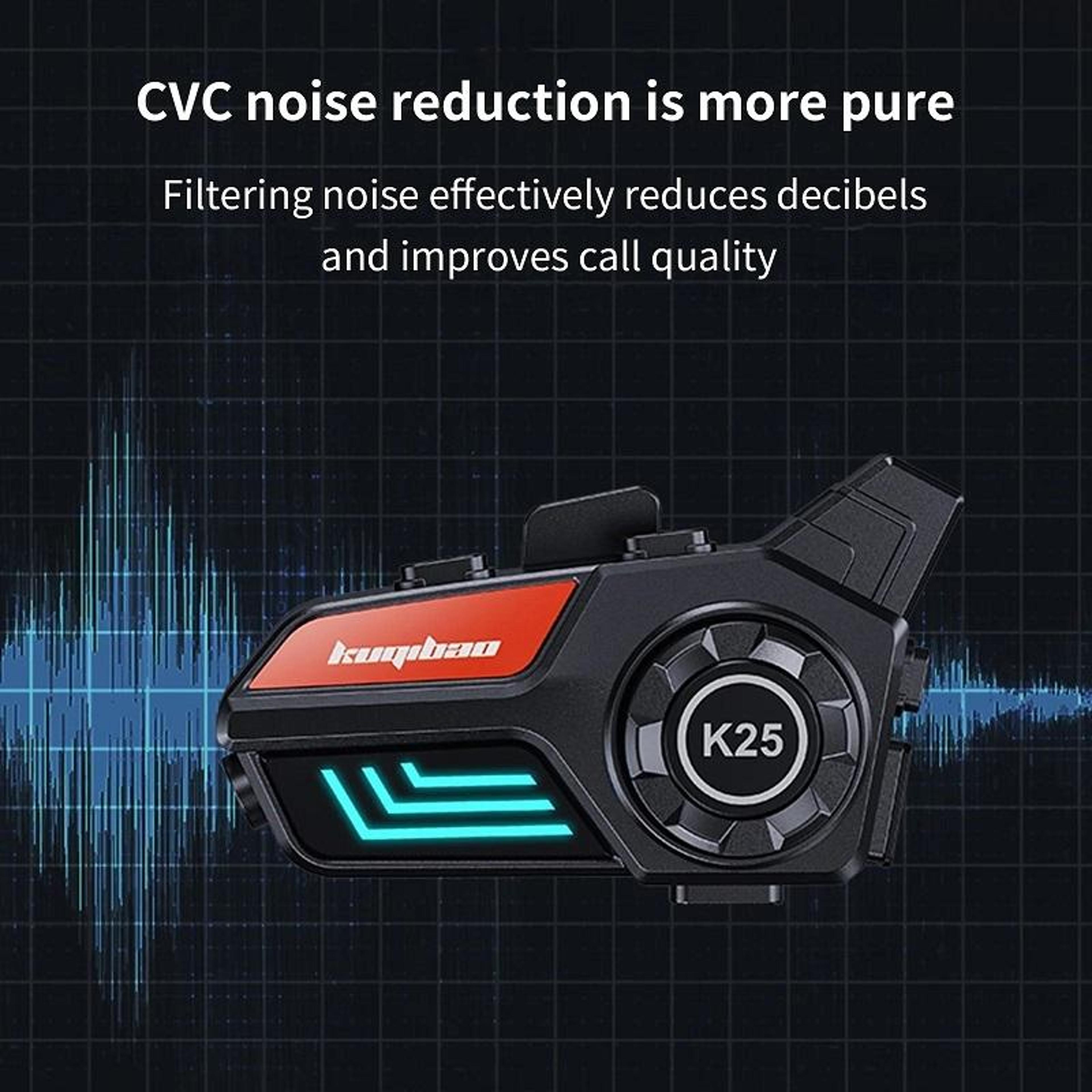 Motorcycle Helmet Bluetooth Headset With IPX6 Waterproofing Noise Reduction And LED Light 5