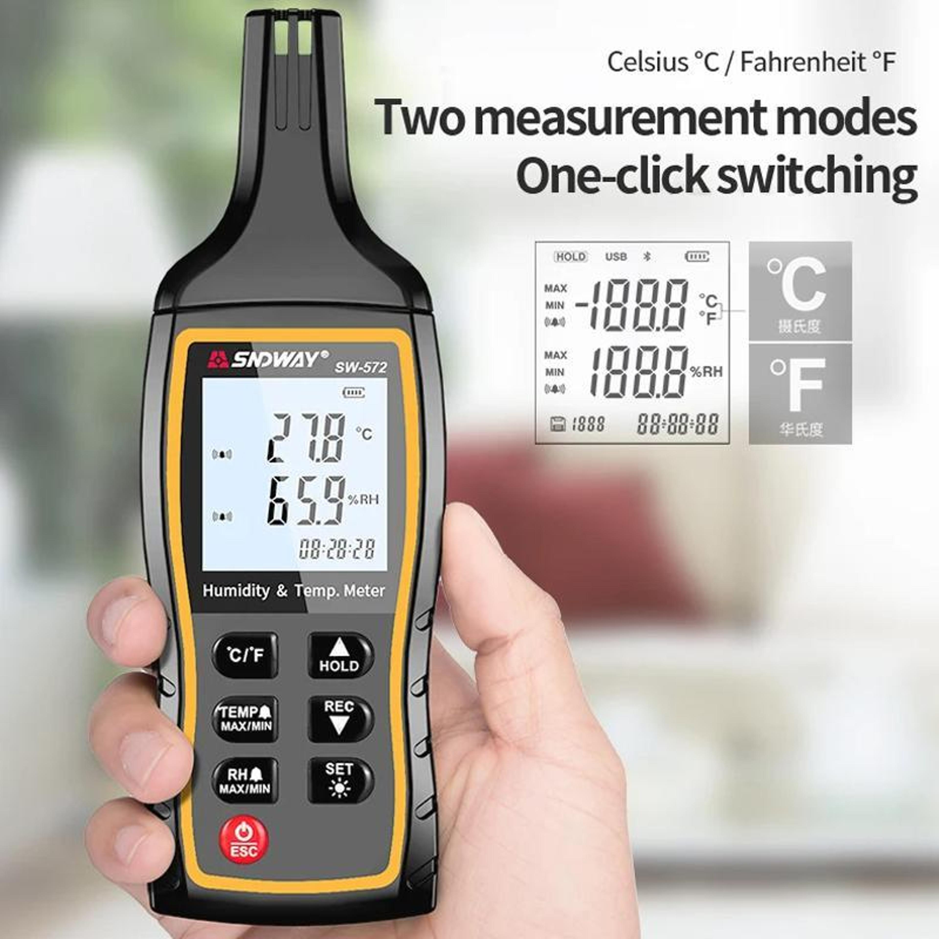 Digital Temperature Humidity Meter With HighAccuracy Sensor And Data Storage 1