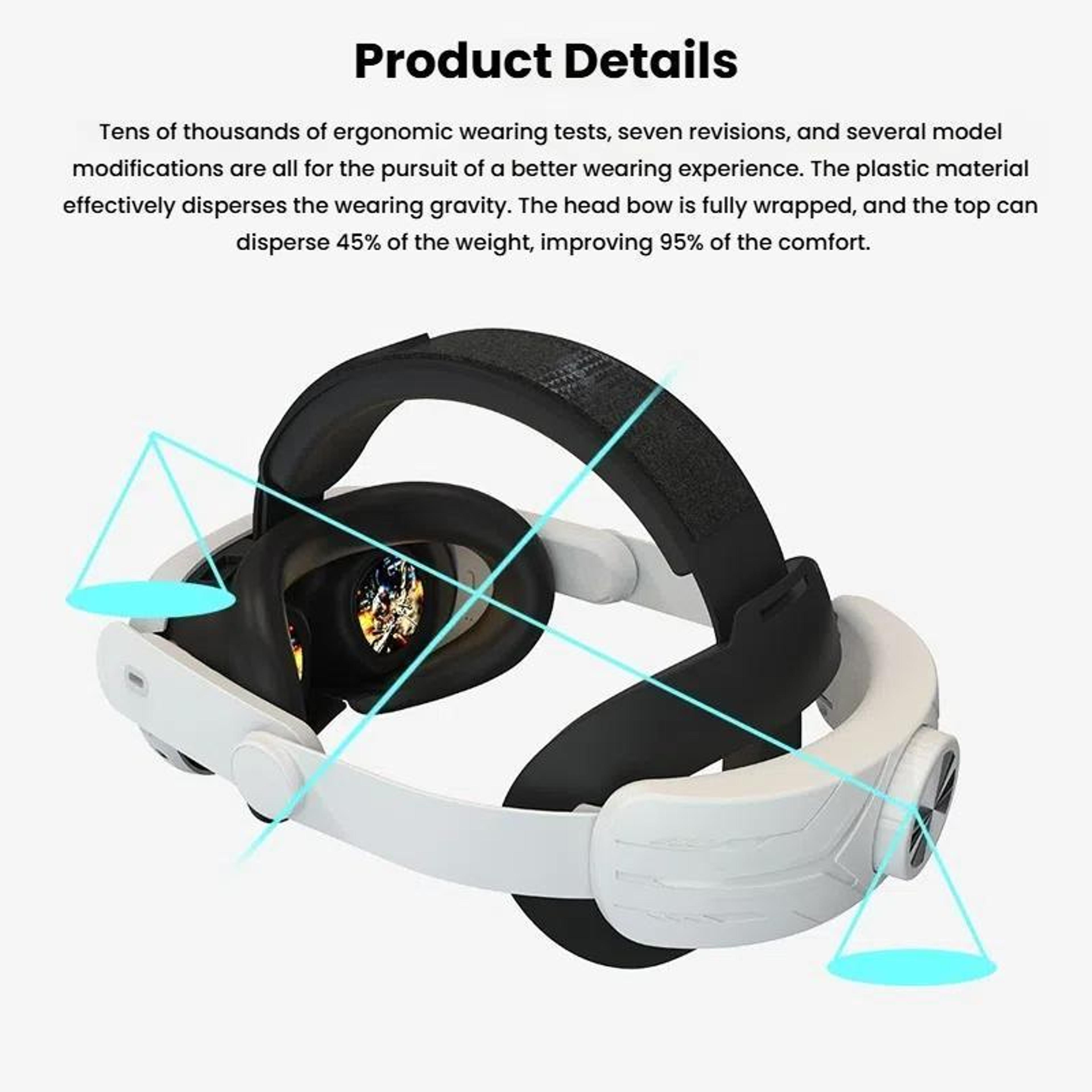 Meta Quest 3 And 3S Comfort Head Strap Adjustable No Face Pressure VR Headband 9