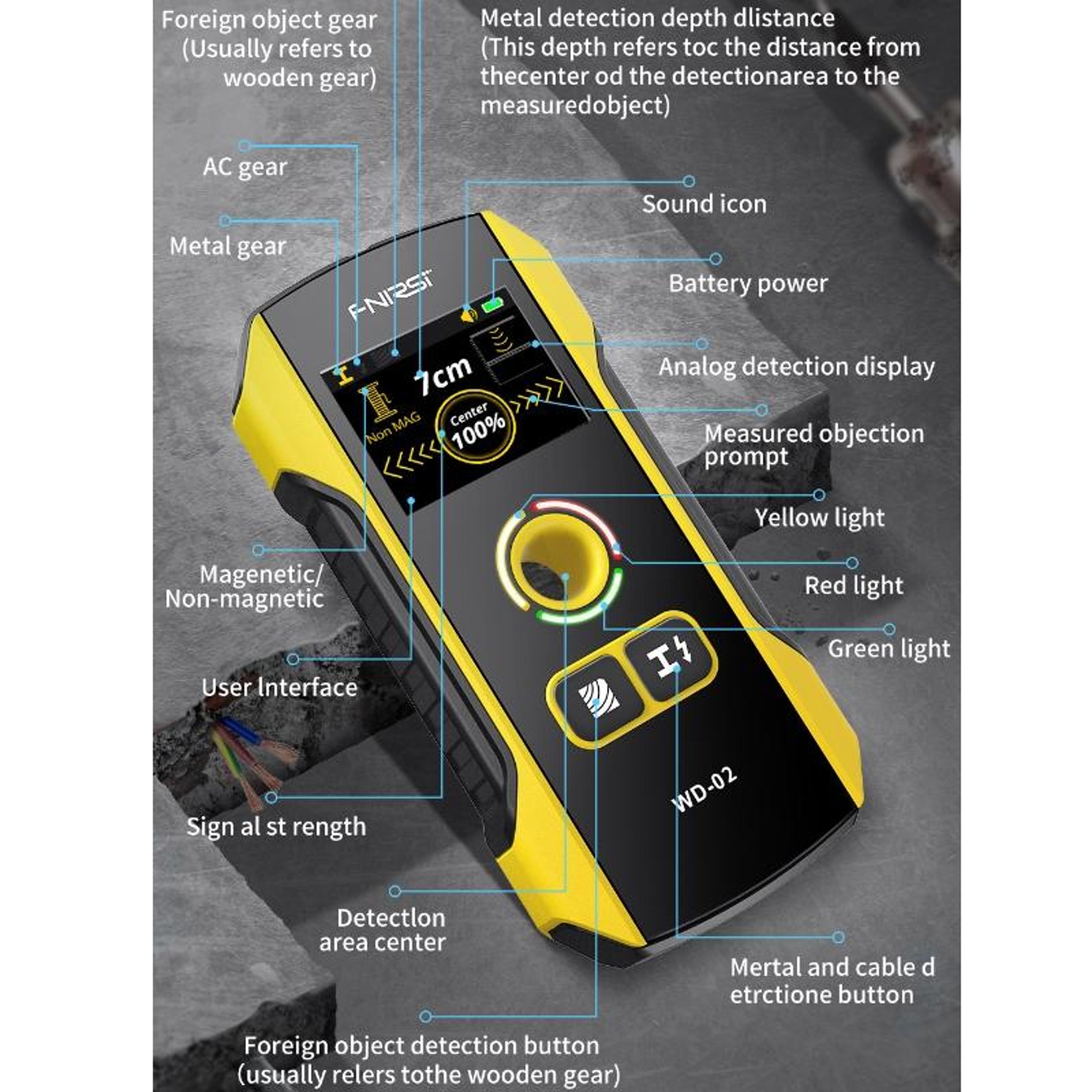 Wall Scanner And Stud Finder With Live Wire And Rebar Detection 3