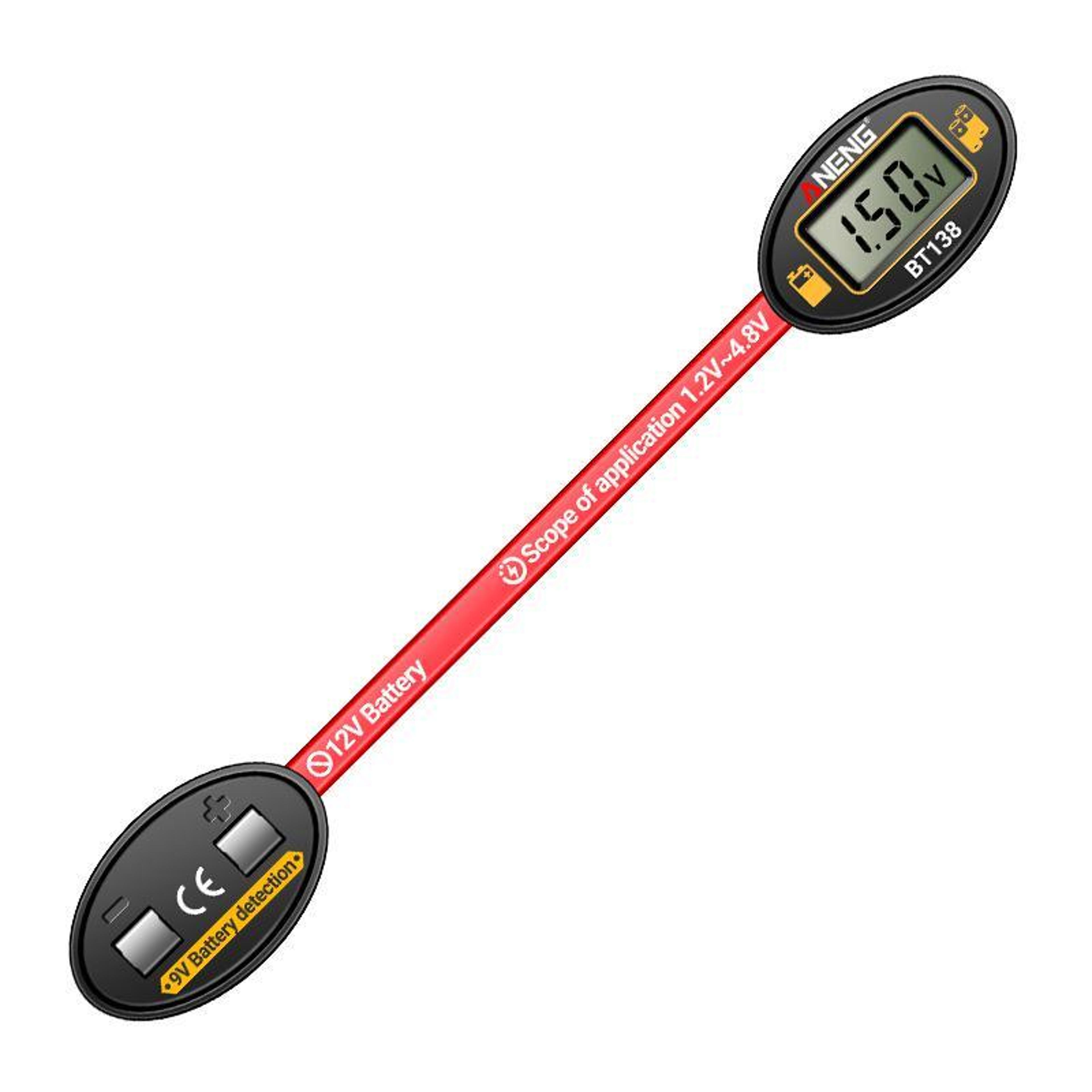 portable magnetic battery voltage tester with digital display