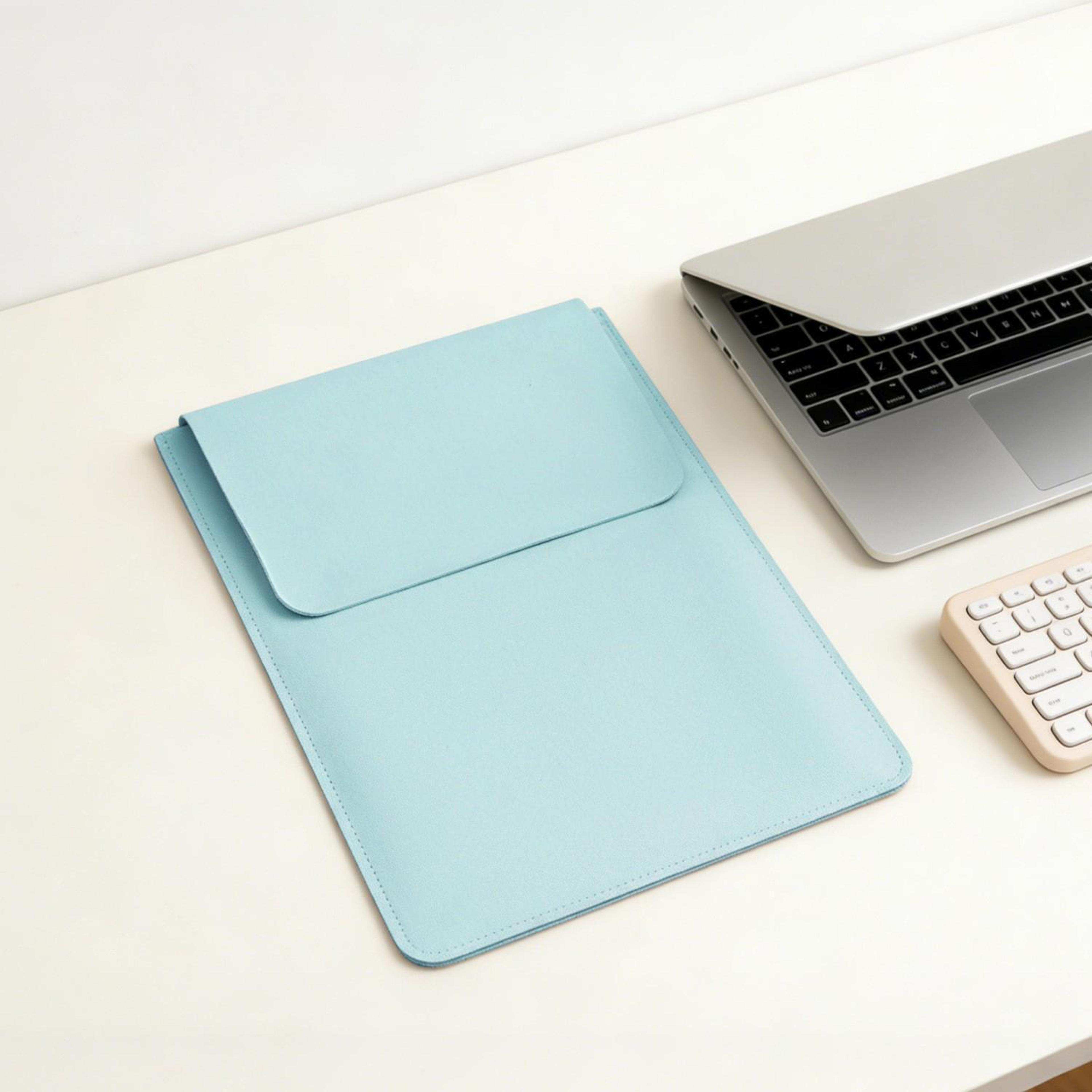13.3-inch vertical pu laptop sleeve with built-in mouse pad