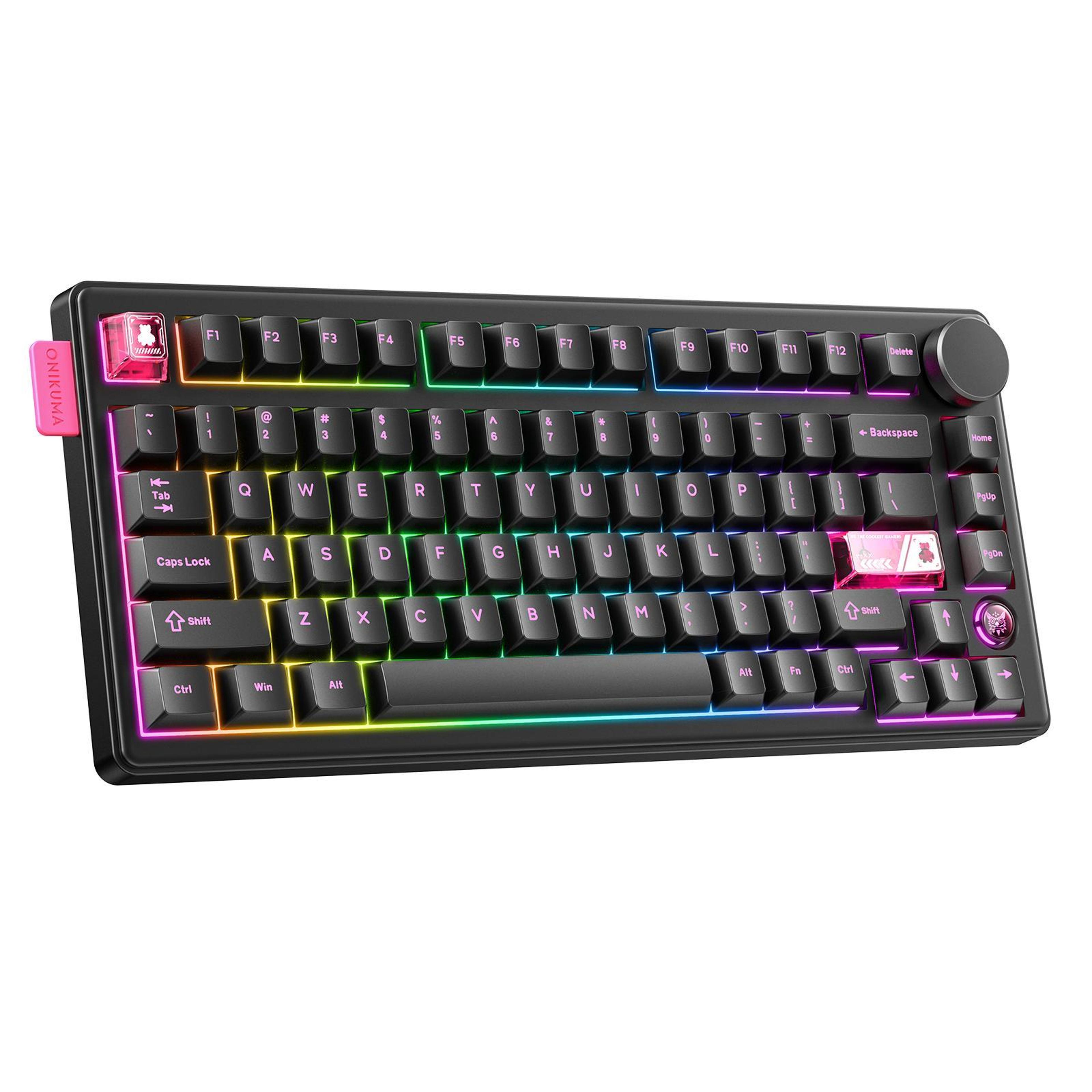 81-key wireless mechanical keyboard with hot-swappable switches and rgb lighting