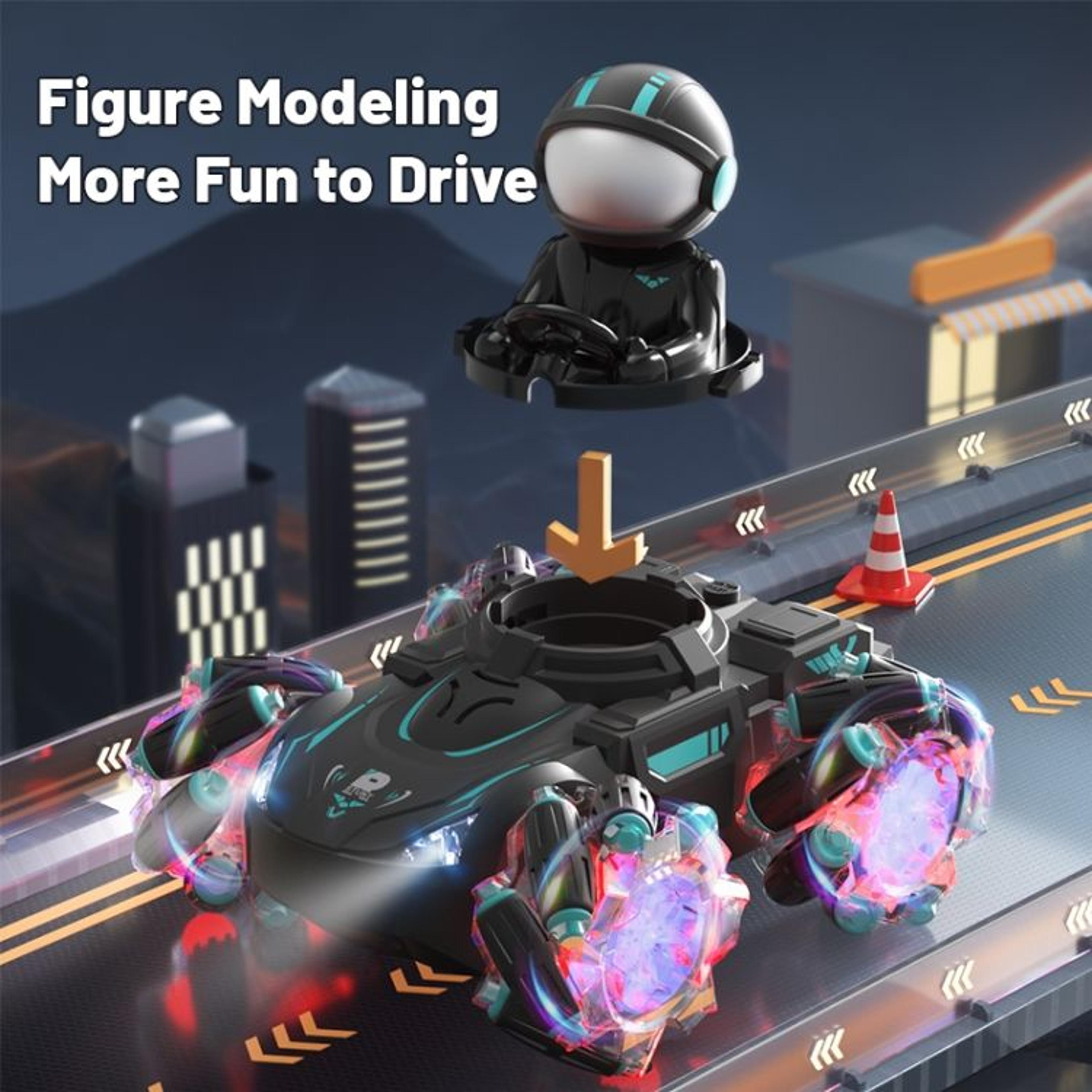 Magic Color Projection Stunt RC Drift Car AllTerrain Remote Control Car For Kids 4