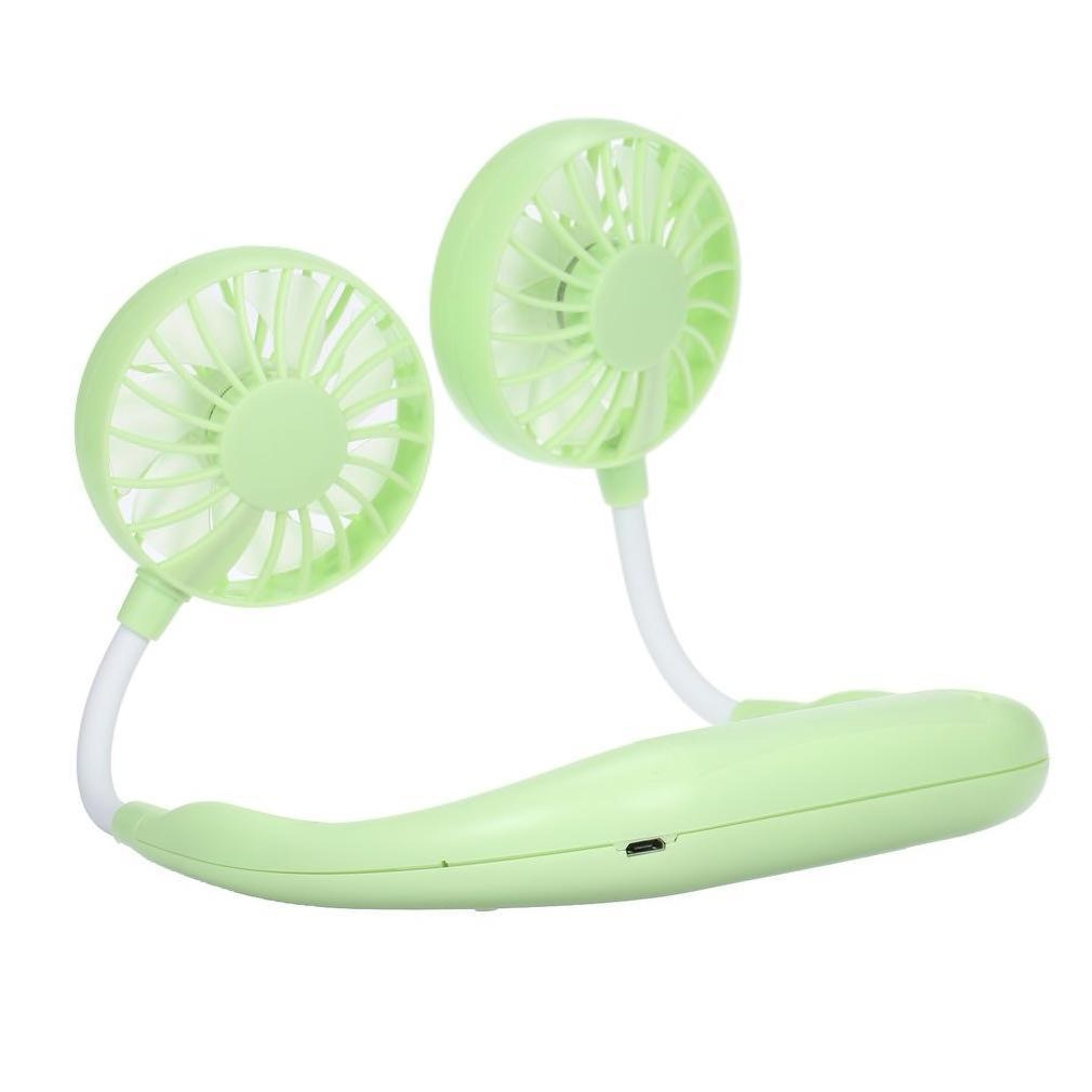 Wearable Portable Neck Fan For Personal Cooling Green